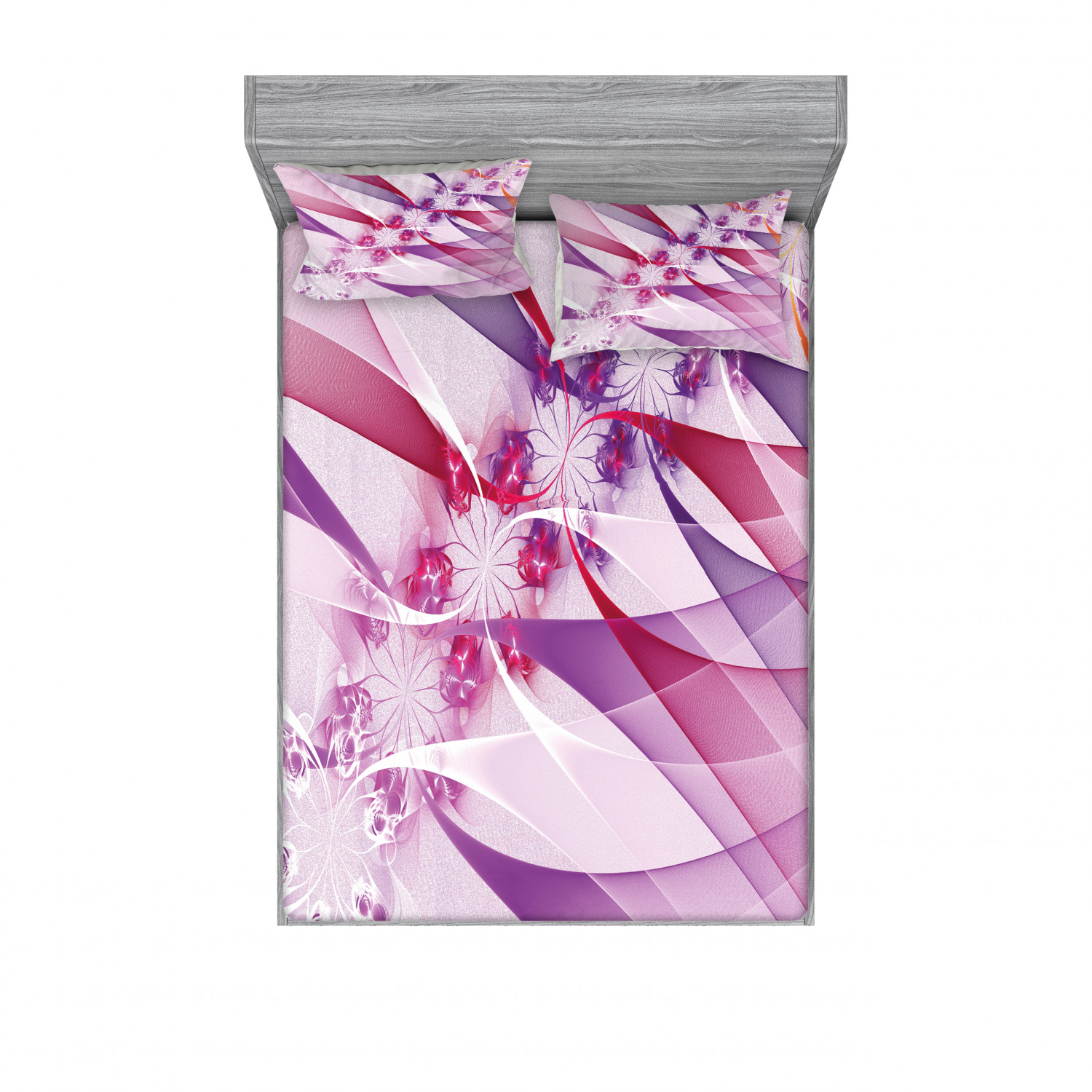 Ambesonne Floral Vintage Fitted Sheet Pillow Sham Set Bedding Decor in 4 Sizes - Picture 63 of 244