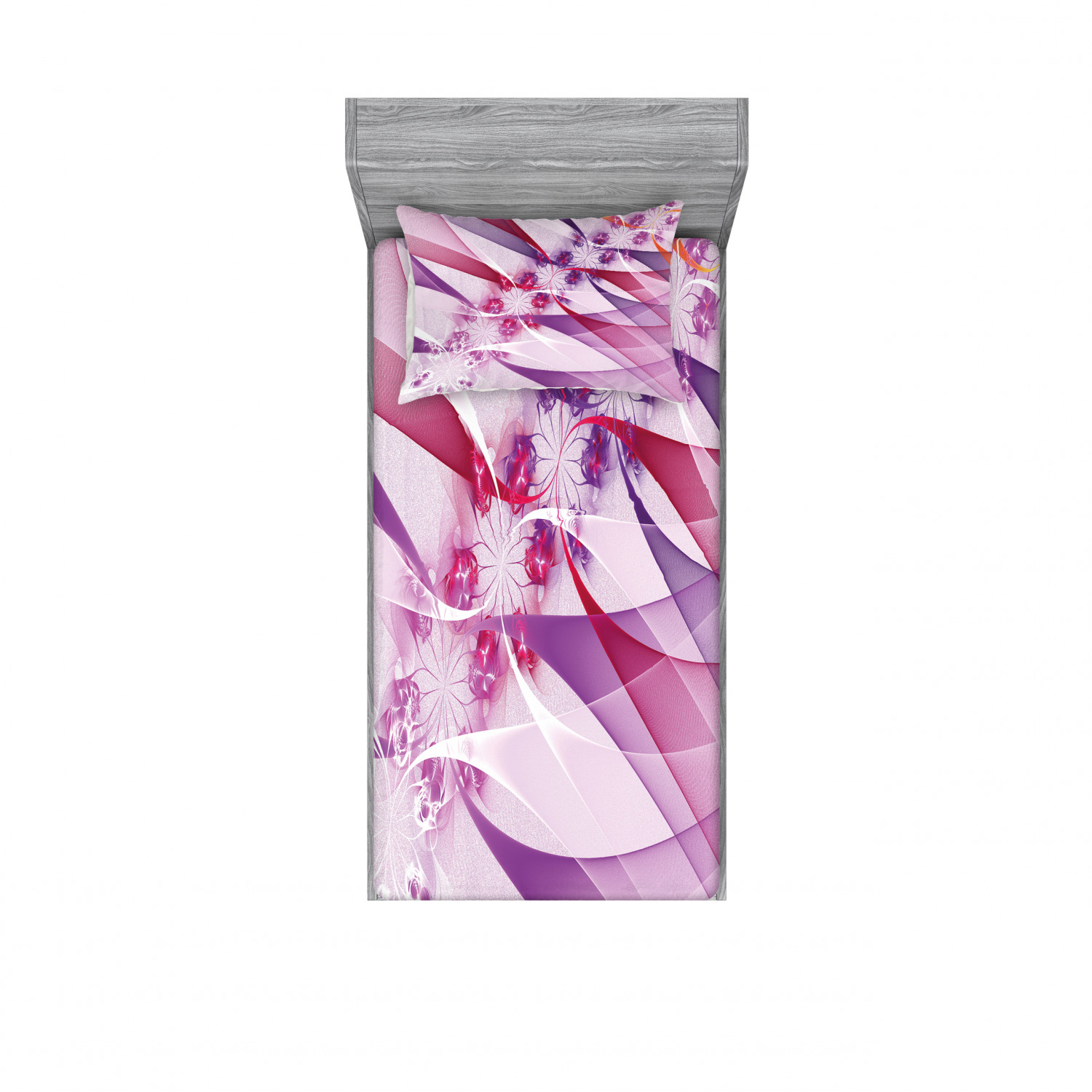 Ambesonne Floral Vintage Fitted Sheet Pillow Sham Set Bedding Decor in 4 Sizes - Picture 61 of 244