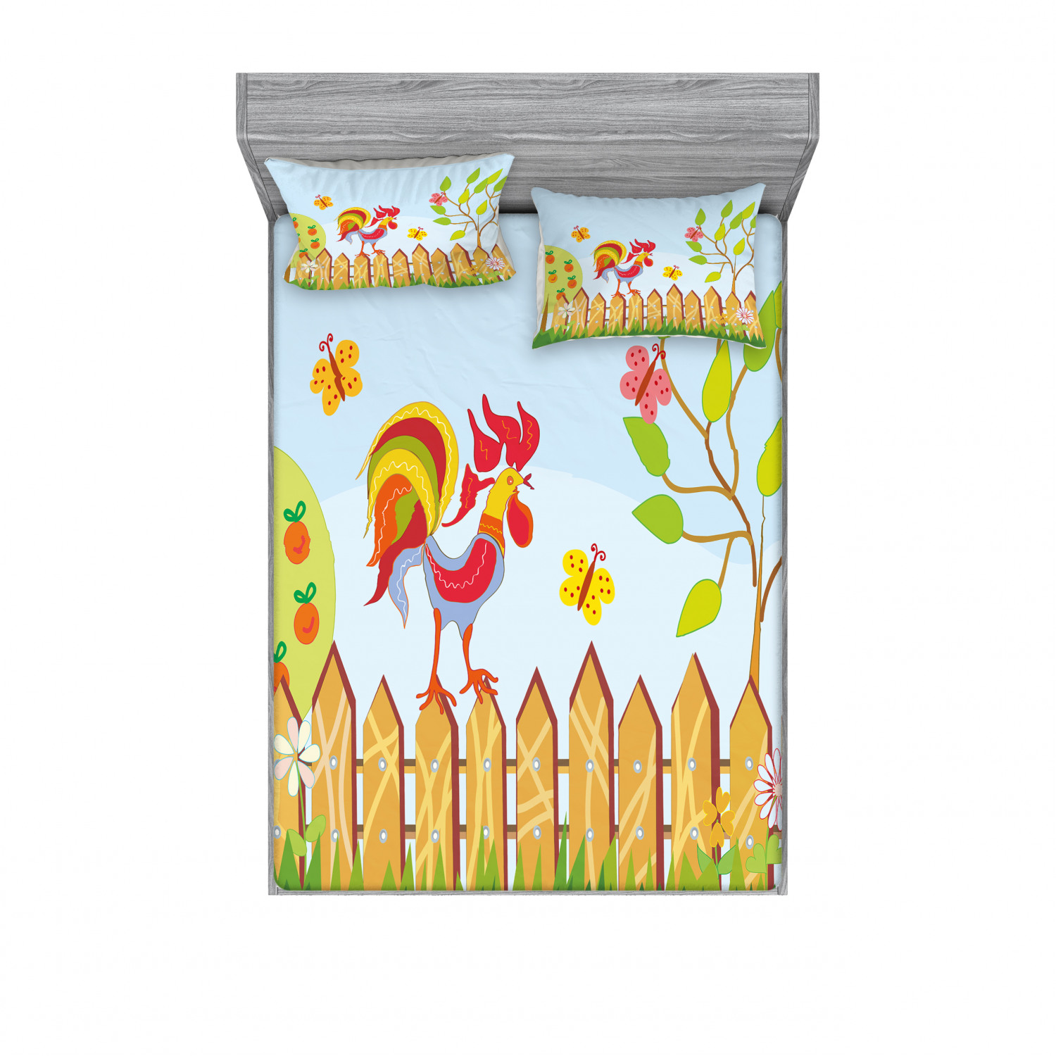 Ambesonne Kids Fitted Sheet Pillow Sham Set Bedding Decor in 4 Sizes - Picture 223 of 244