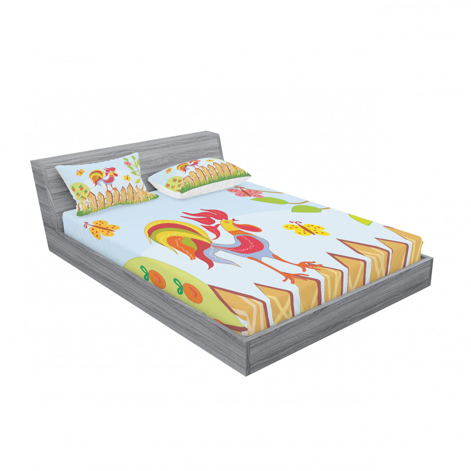 Ambesonne Kids Fitted Sheet Pillow Sham Set Bedding Decor in 4 Sizes - Picture 224 of 244