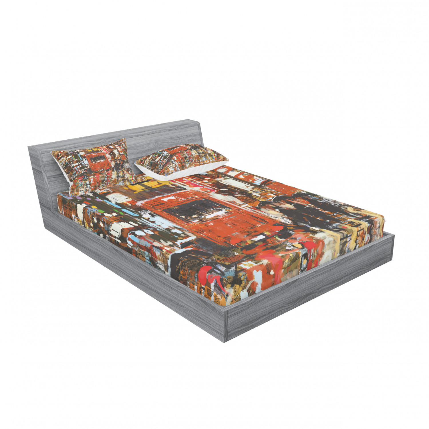 Ambesonne Landscape Floral Fitted Sheet Pillow Sham Set Bedding Decor in 4 Sizes - Picture 212 of 244