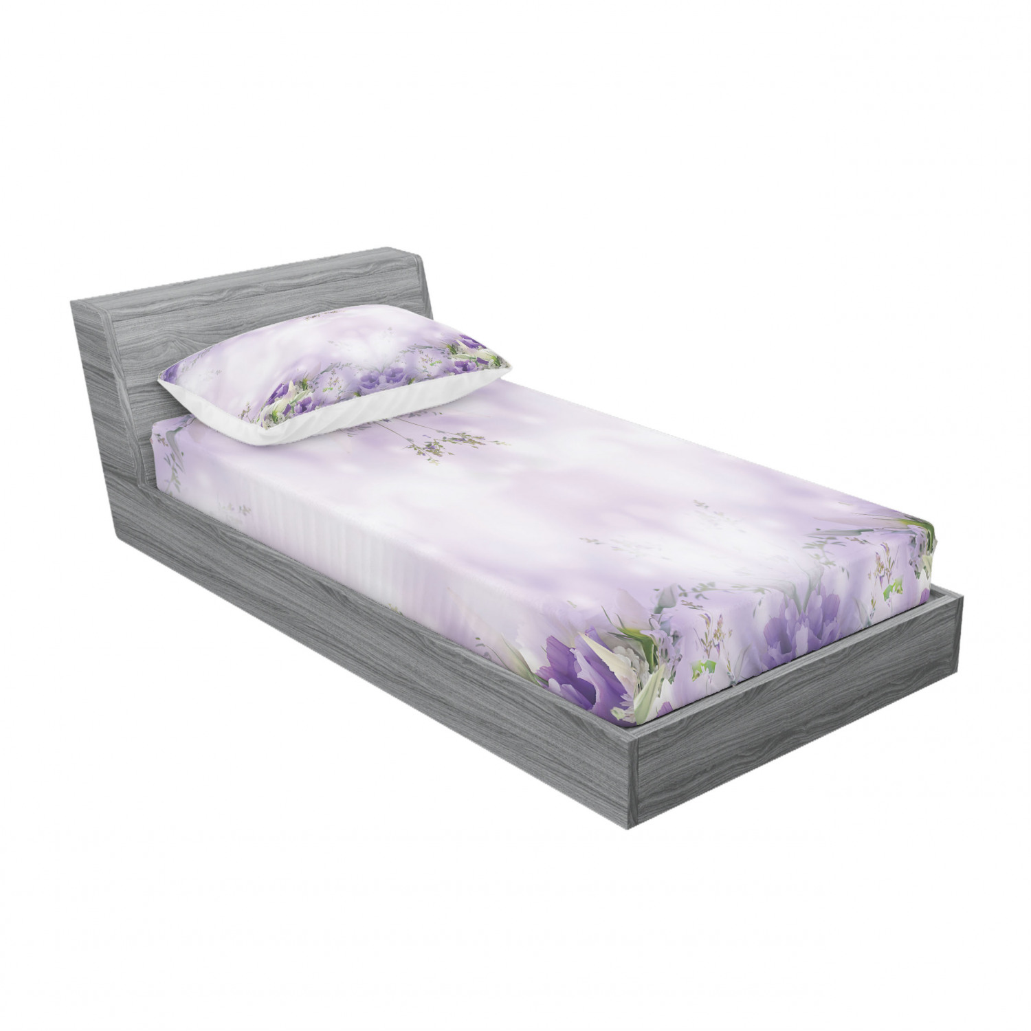 Ambesonne Floral Vintage Fitted Sheet Pillow Sham Set Bedding Decor in 4 Sizes - Picture 202 of 244