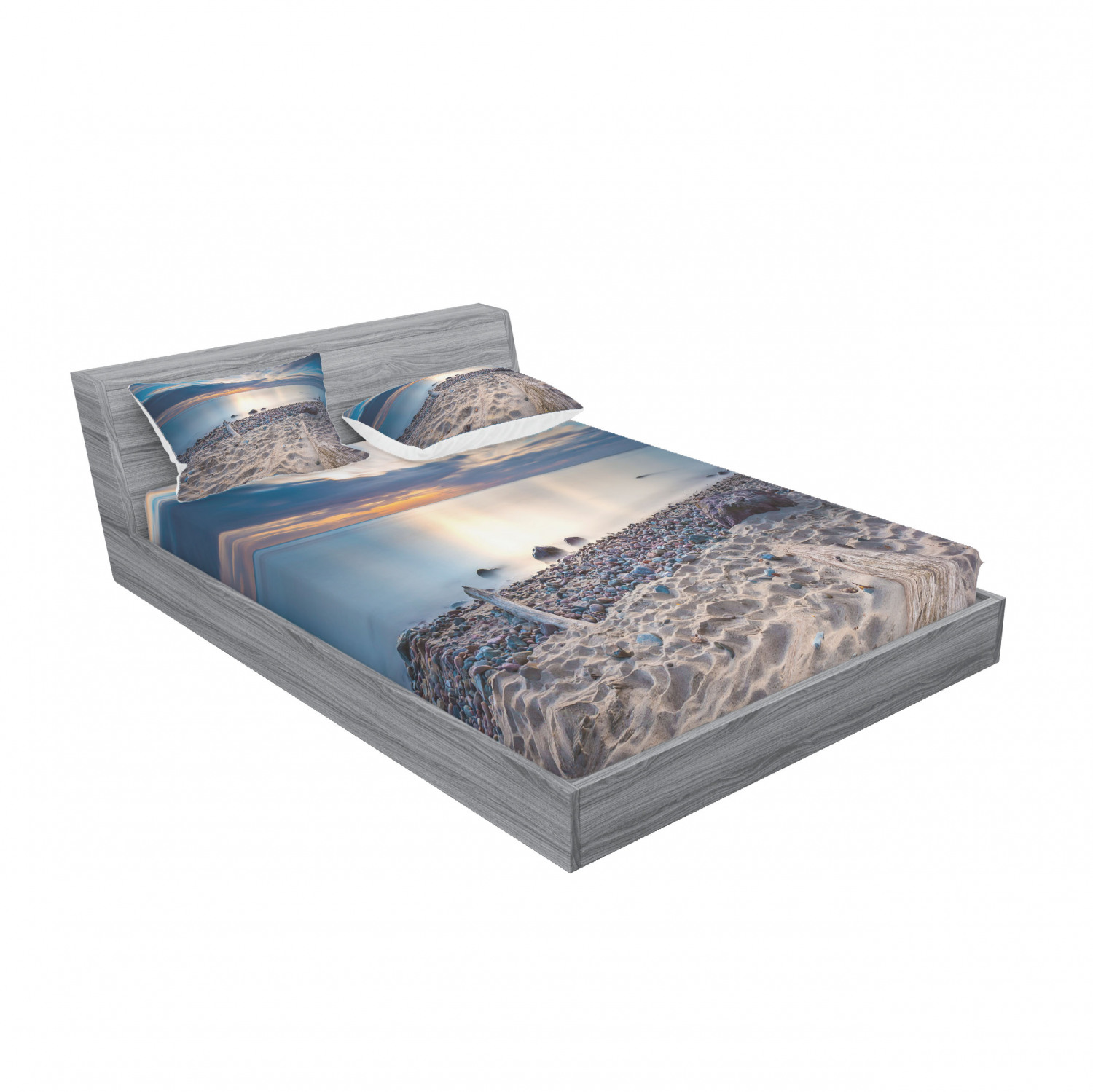 Ambesonne Landscape Floral Fitted Sheet Pillow Sham Set Bedding Decor in 4 Sizes - Picture 148 of 244