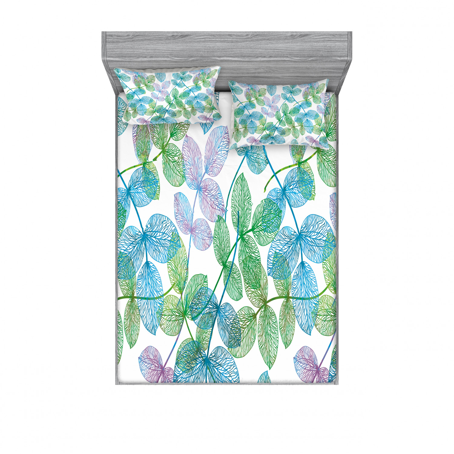 Ambesonne Floral Vintage Fitted Sheet Pillow Sham Set Bedding Decor in 4 Sizes - Picture 95 of 244