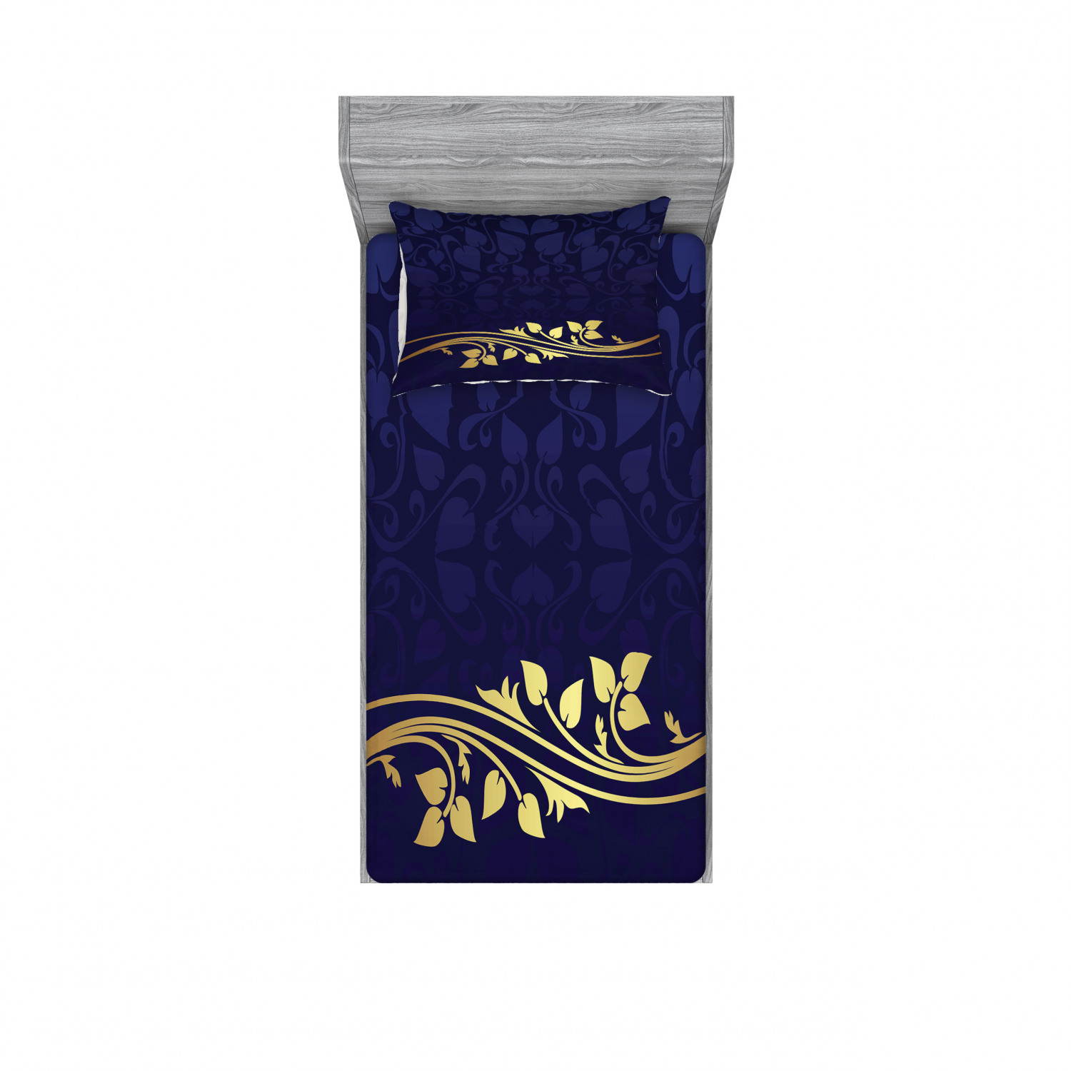 Ambesonne Floral Vintage Fitted Sheet Pillow Sham Set Bedding Decor in 4 Sizes - Picture 181 of 244