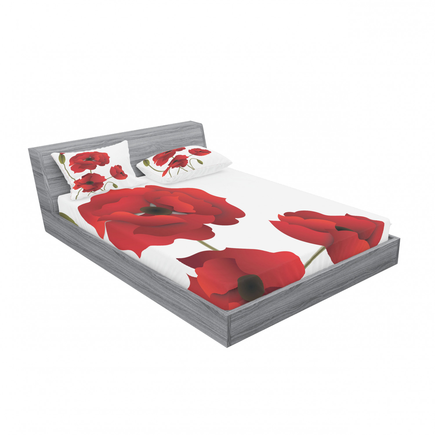 Ambesonne Floral Vintage Fitted Sheet Pillow Sham Set Bedding Decor in 4 Sizes - Picture 100 of 244