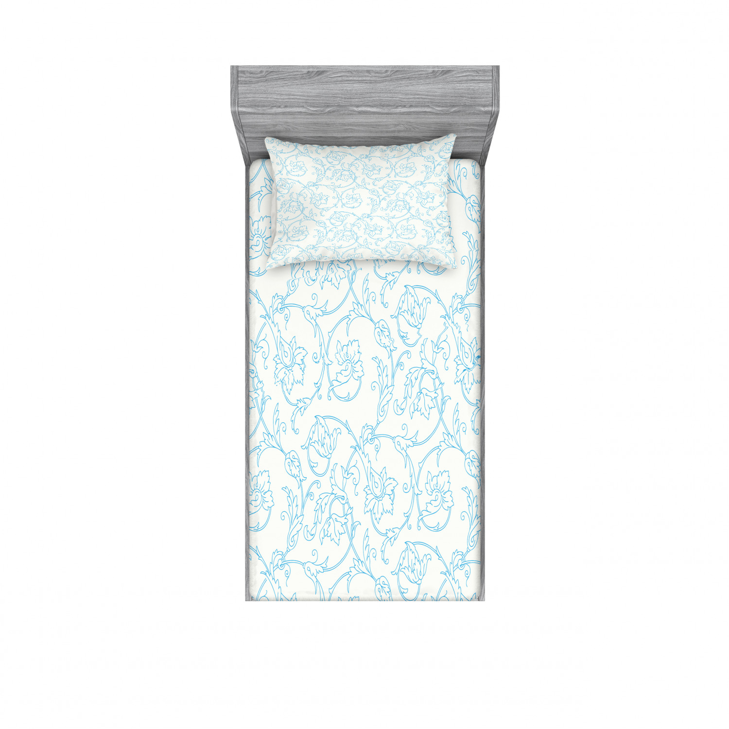 Ambesonne Floral Vintage Fitted Sheet Pillow Sham Set Bedding Decor in 4 Sizes - Picture 17 of 244