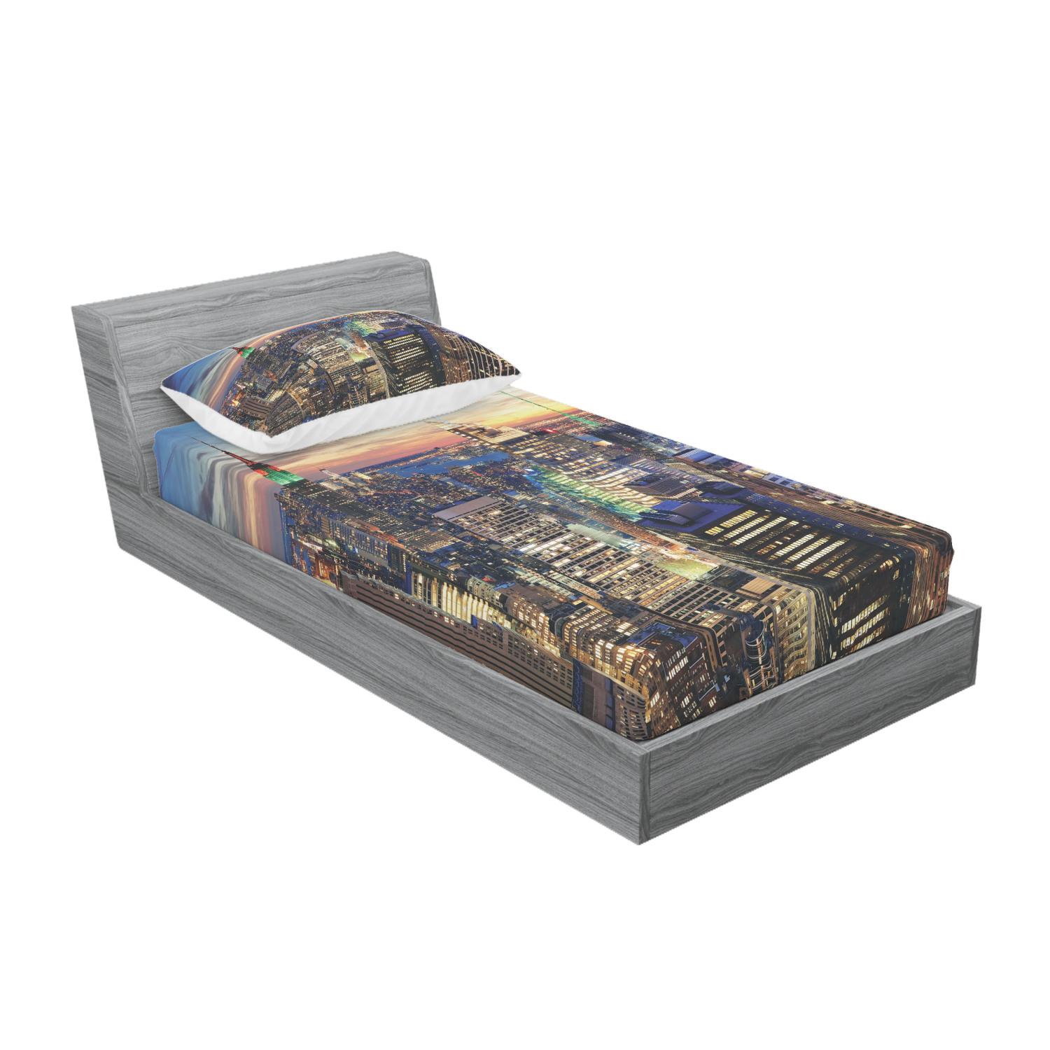 Ambesonne Landscape Floral Fitted Sheet Pillow Sham Set Bedding Decor in 4 Sizes - Picture 214 of 244