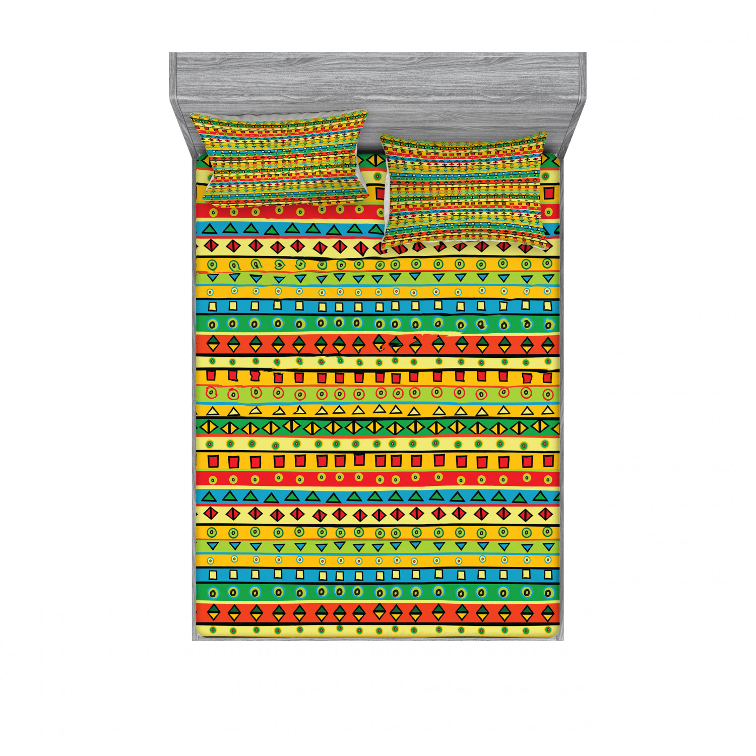 Ambesonne Kids Fitted Sheet Pillow Sham Set Bedding Decor in 4 Sizes - Picture 7 of 244