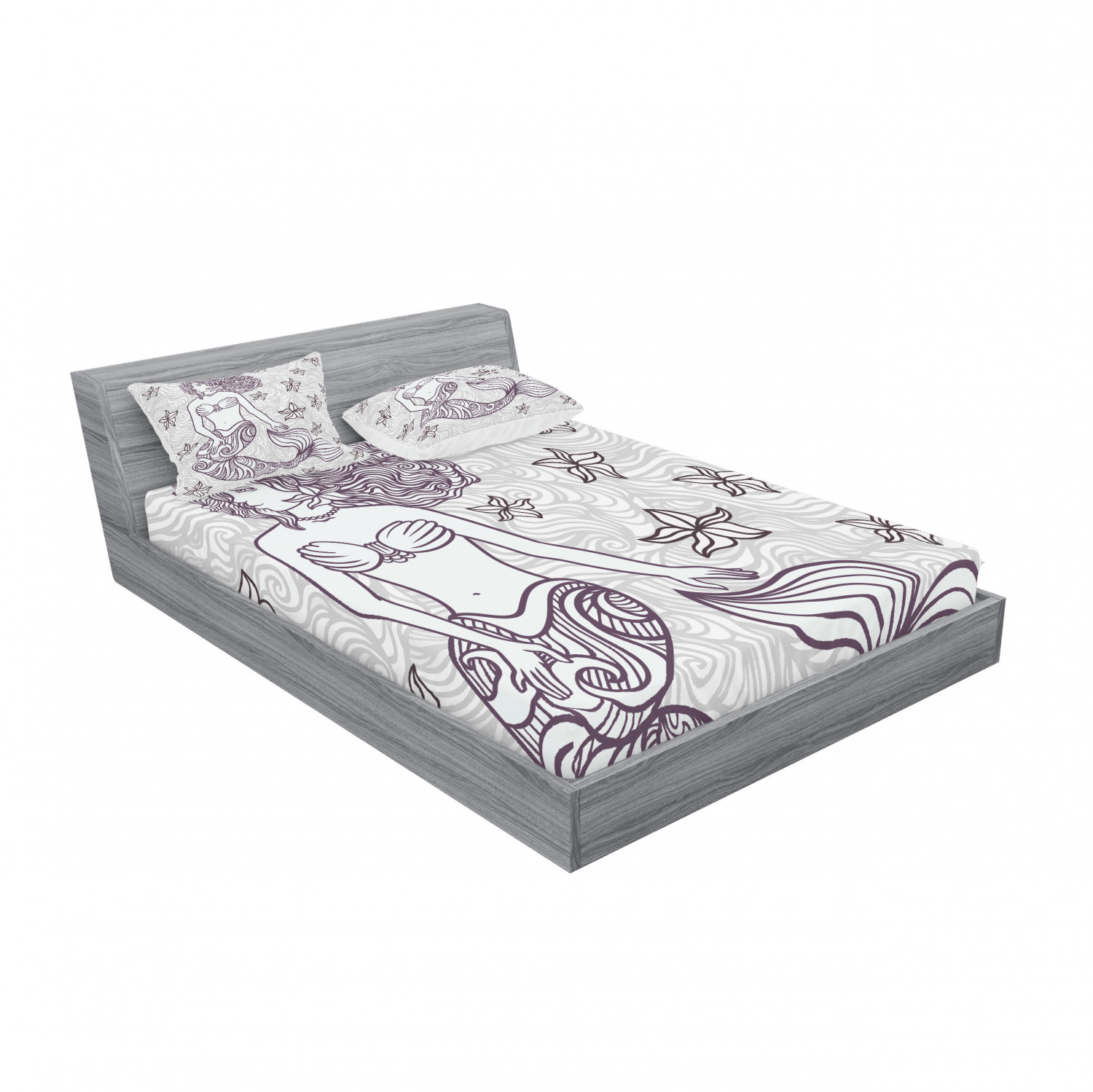 Ambesonne Ocean View Fitted Sheet Pillow Sham Set Bedding Decor in 4 Sizes - Picture 100 of 244