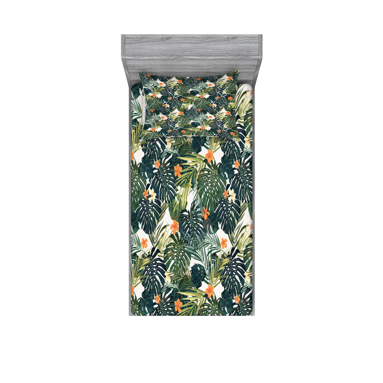 Ambesonne Floral Vintage Fitted Sheet Pillow Sham Set Bedding Decor in 4 Sizes - Picture 29 of 244