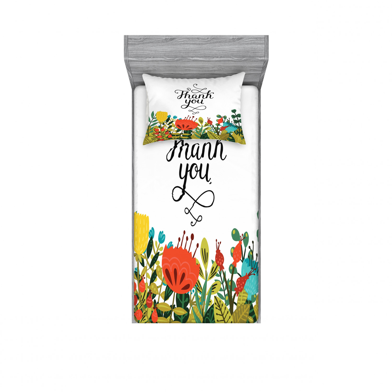 Ambesonne Floral Vintage Fitted Sheet Pillow Sham Set Bedding Decor in 4 Sizes - Picture 109 of 244