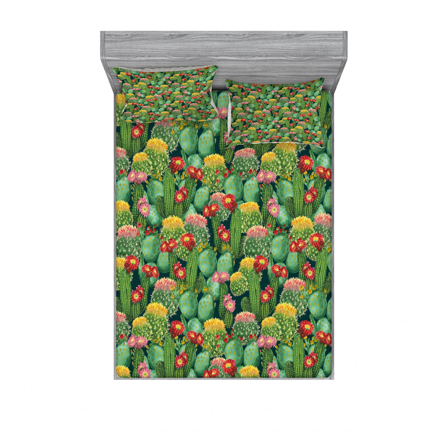 Ambesonne Floral Vintage Fitted Sheet Pillow Sham Set Bedding Decor in 4 Sizes - Picture 39 of 244