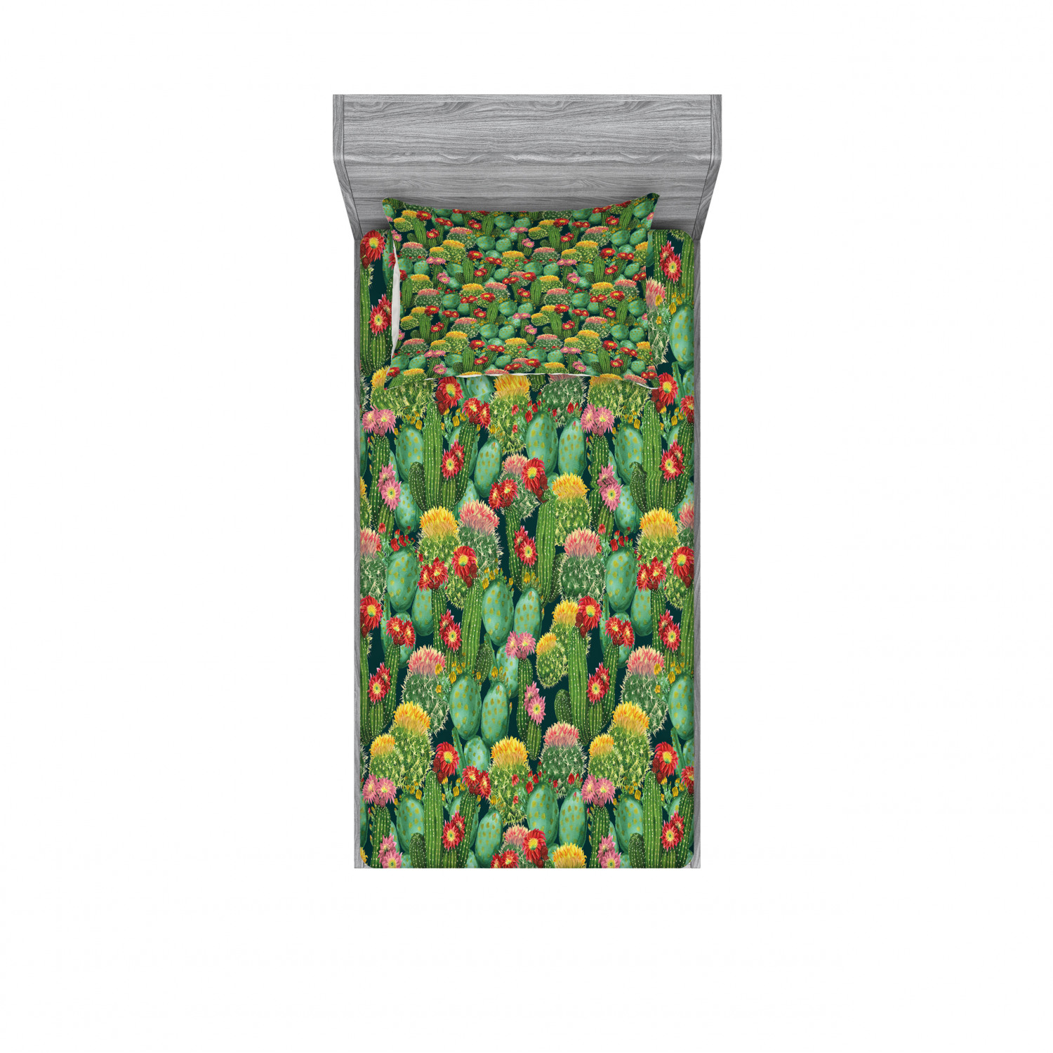 Ambesonne Floral Vintage Fitted Sheet Pillow Sham Set Bedding Decor in 4 Sizes - Picture 37 of 244