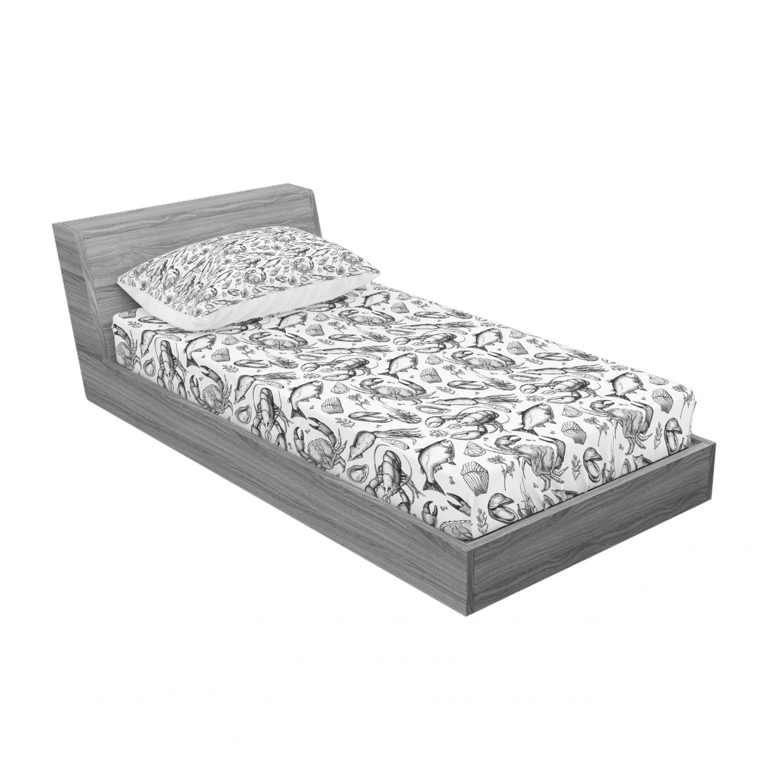 Ambesonne Ocean View Fitted Sheet Pillow Sham Set Bedding Decor in 4 Sizes - Picture 190 of 244