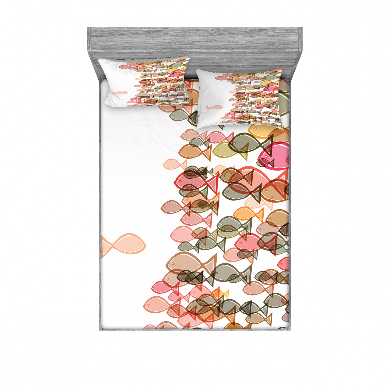 Ambesonne Nautical Theme Fitted Sheet Pillow Sham Set Bedding Decor in 4 Sizes - Picture 55 of 244
