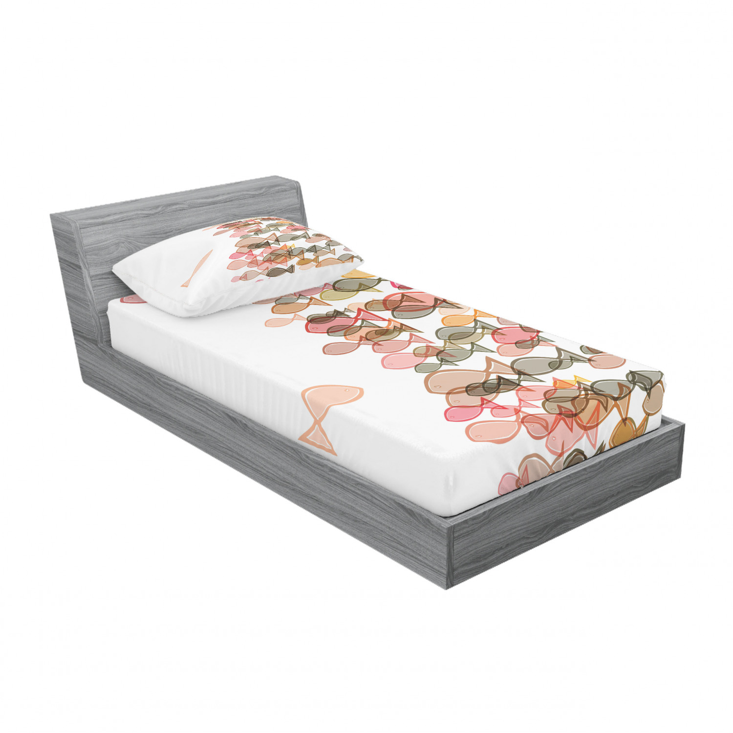 Ambesonne Nautical Theme Fitted Sheet Pillow Sham Set Bedding Decor in 4 Sizes - Picture 54 of 244