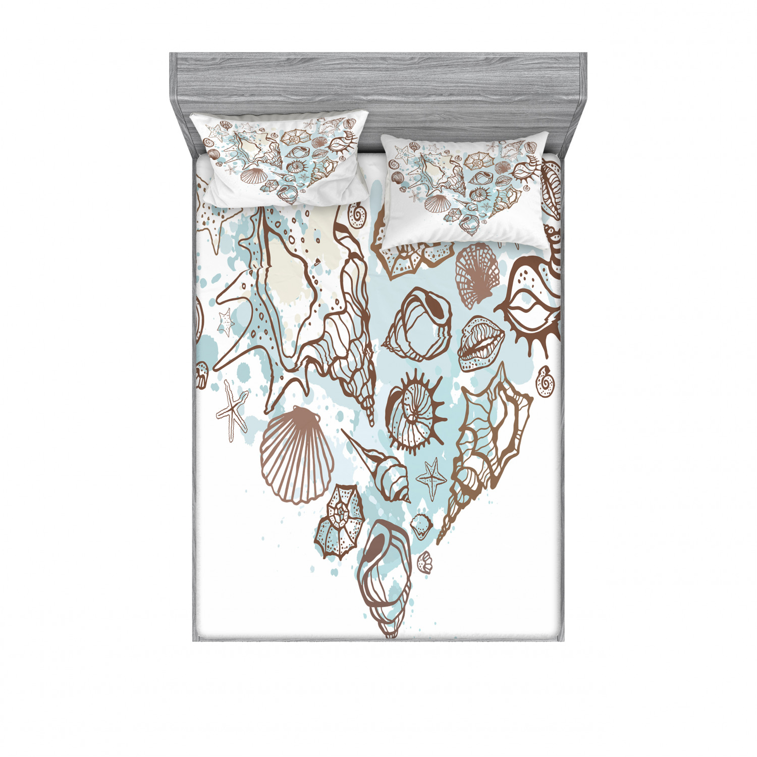 Ambesonne Nautical Theme Fitted Sheet Pillow Sham Set Bedding Decor in 4 Sizes - Picture 167 of 244