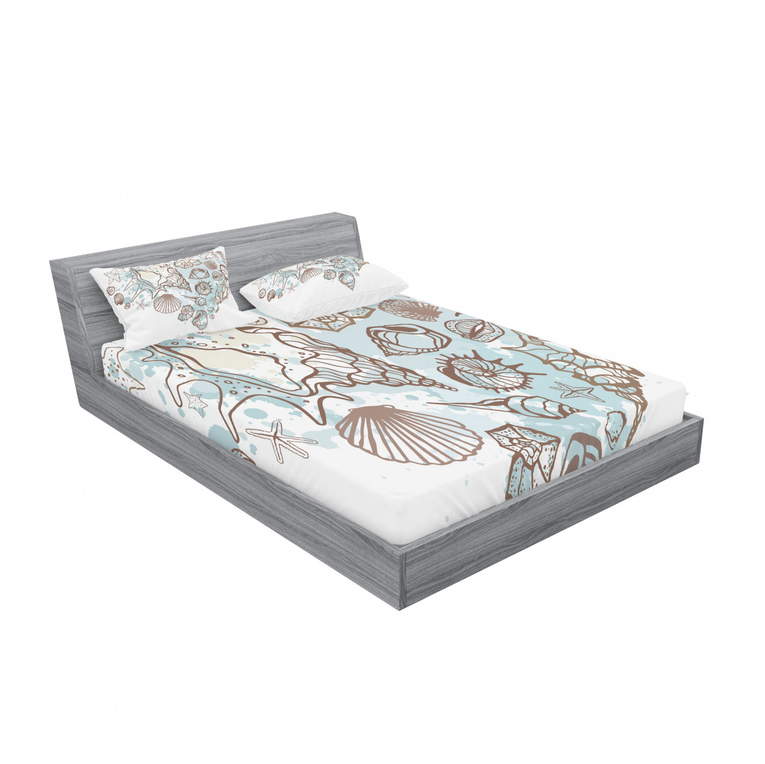 Ambesonne Nautical Theme Fitted Sheet Pillow Sham Set Bedding Decor in 4 Sizes - Picture 168 of 244