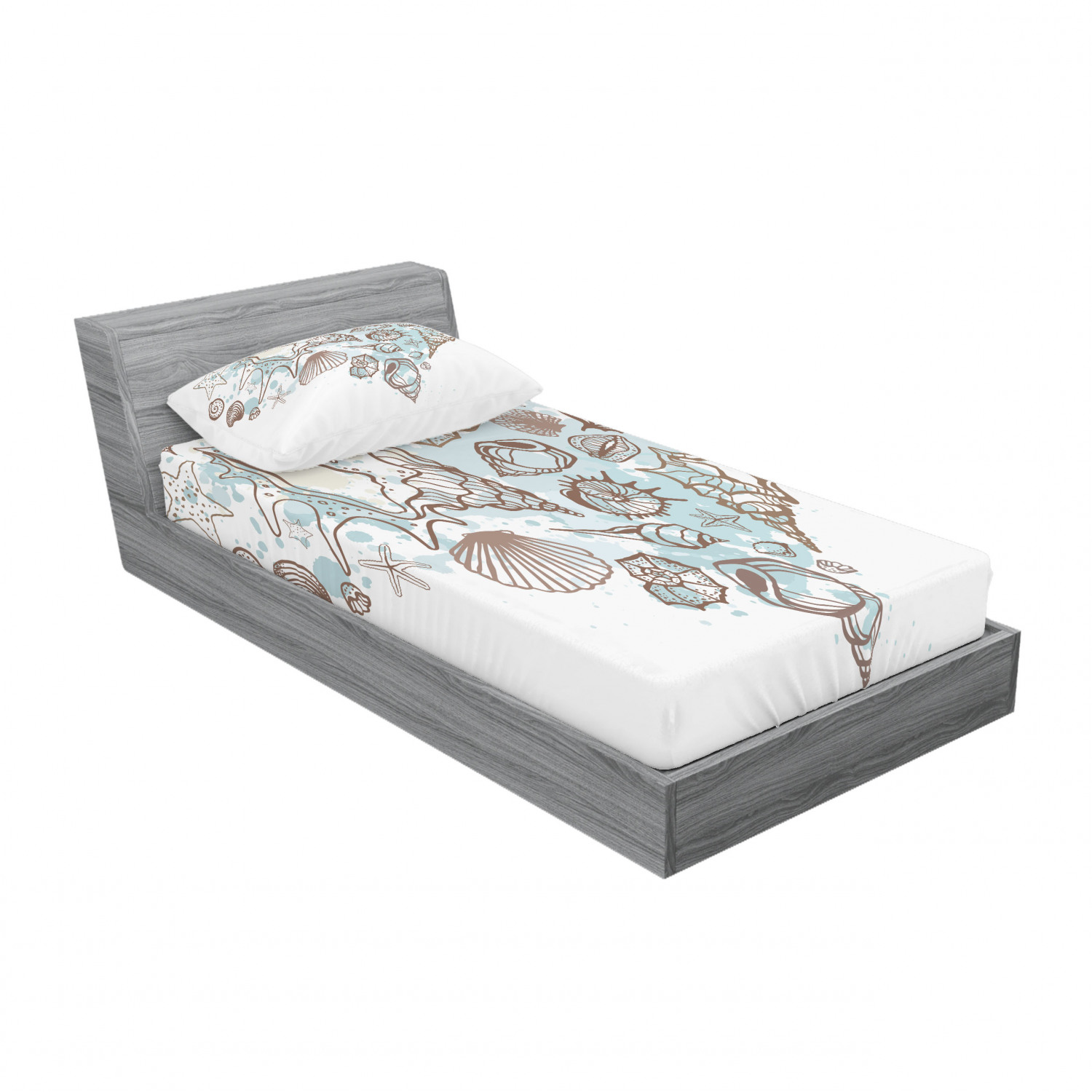 Ambesonne Nautical Theme Fitted Sheet Pillow Sham Set Bedding Decor in 4 Sizes - Picture 166 of 244