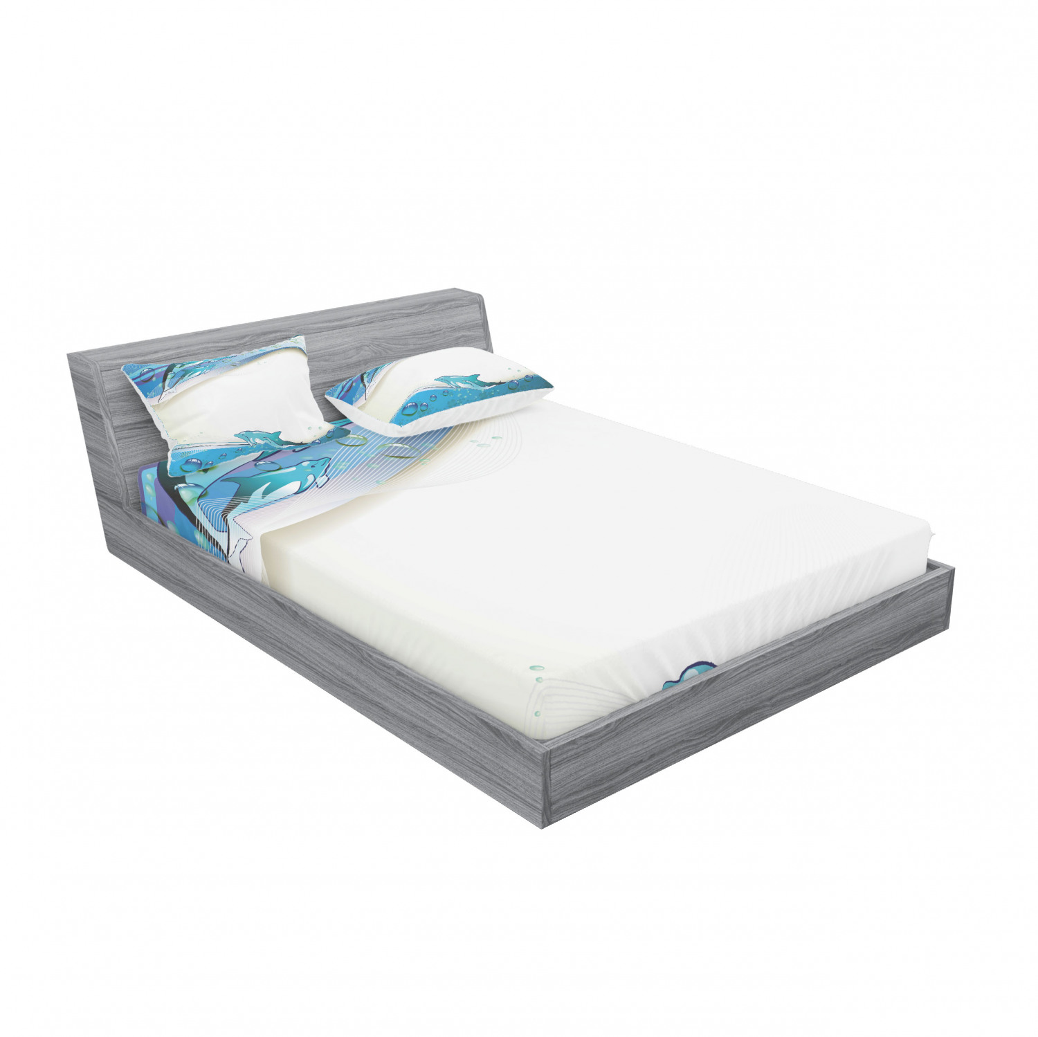 Ambesonne Ocean View Fitted Sheet Pillow Sham Set Bedding Decor in 4 Sizes - Picture 64 of 244