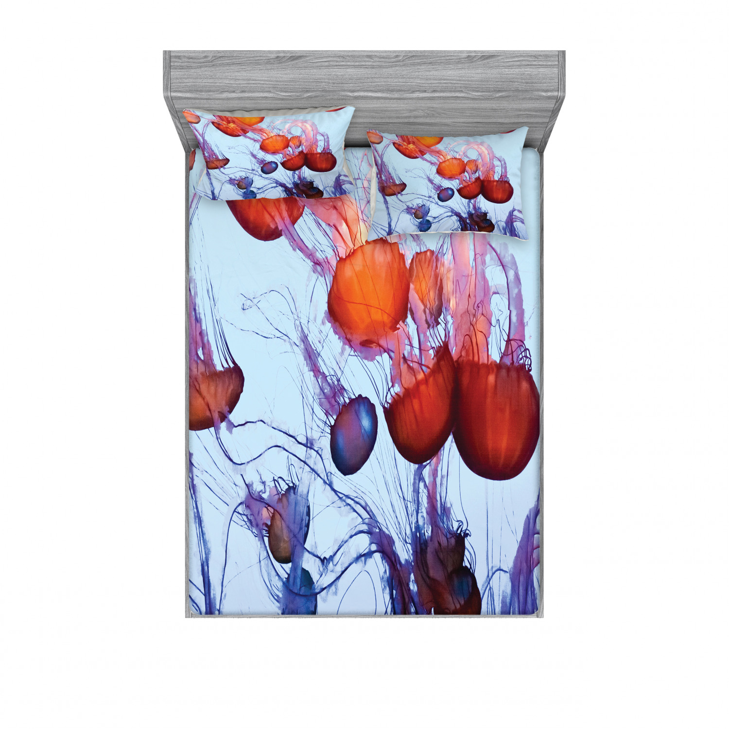 Ambesonne Nautical Theme Fitted Sheet Pillow Sham Set Bedding Decor in 4 Sizes - Picture 71 of 244