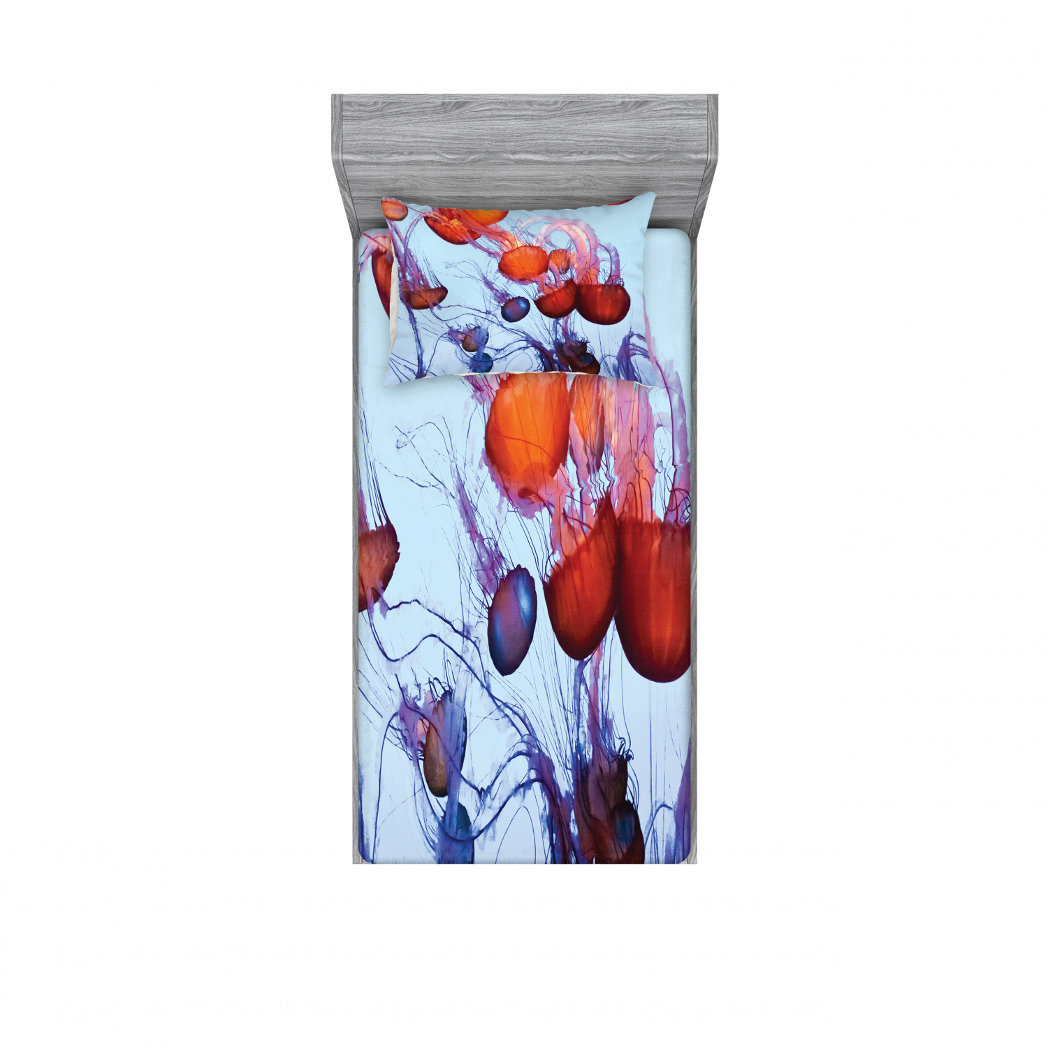 Ambesonne Nautical Theme Fitted Sheet Pillow Sham Set Bedding Decor in 4 Sizes - Picture 69 of 244