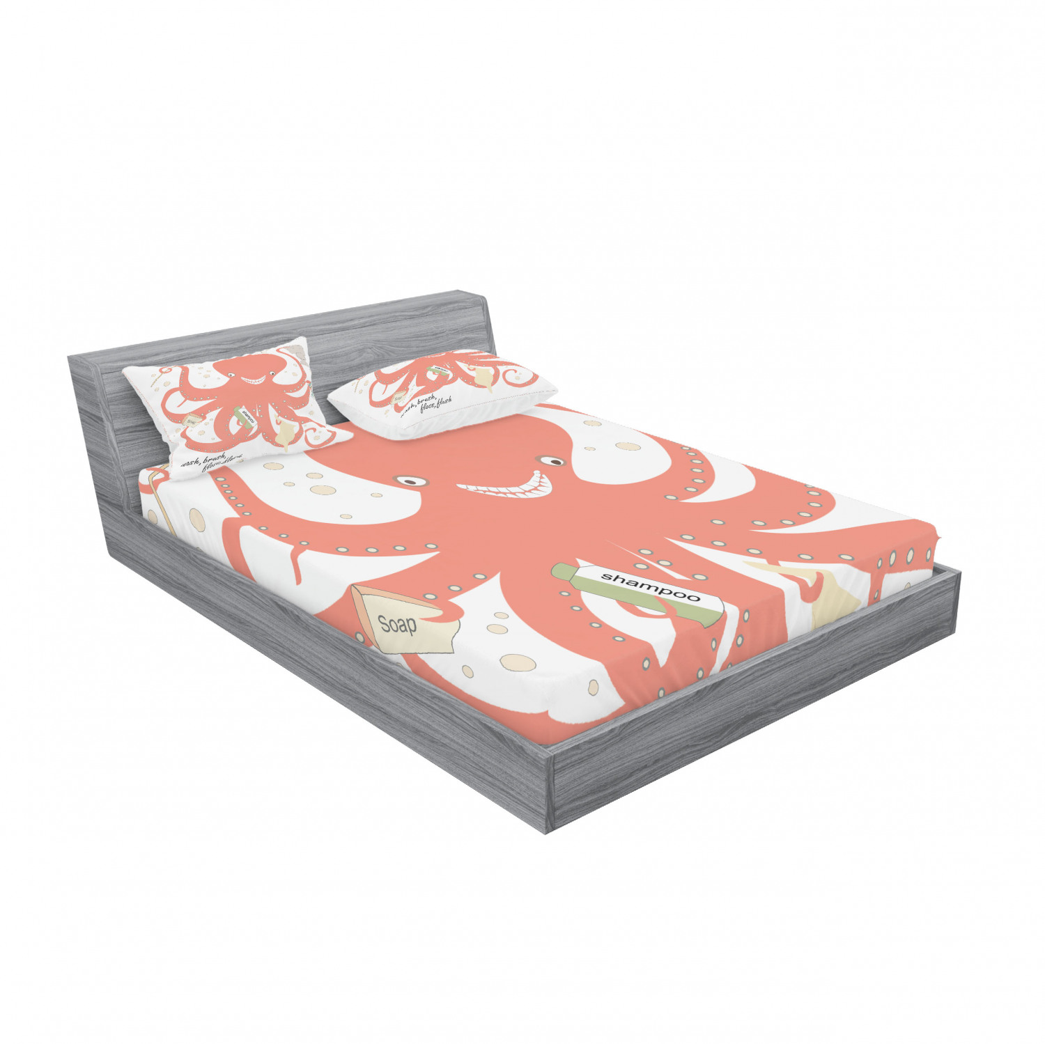 Ambesonne Nautical Theme Fitted Sheet Pillow Sham Set Bedding Decor in 4 Sizes - Picture 124 of 244
