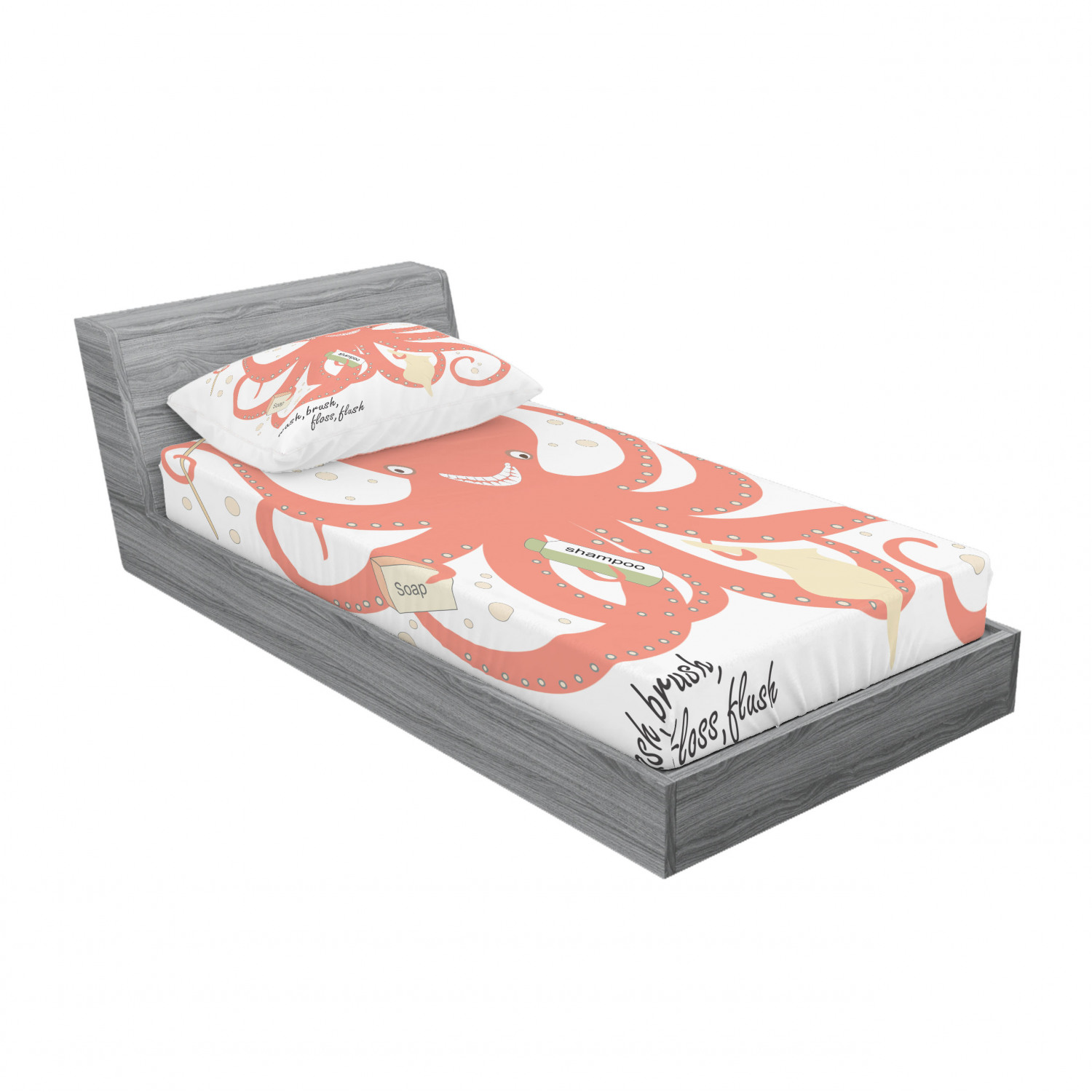 Ambesonne Nautical Theme Fitted Sheet Pillow Sham Set Bedding Decor in 4 Sizes - Picture 122 of 244