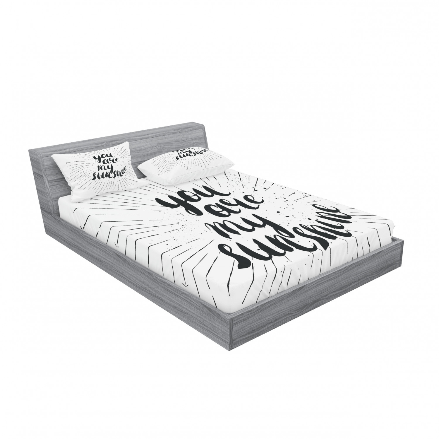 Ambesonne Lettering Fitted Sheet Pillow Sham Set Bedding Decor in 4 Sizes - Picture 128 of 244