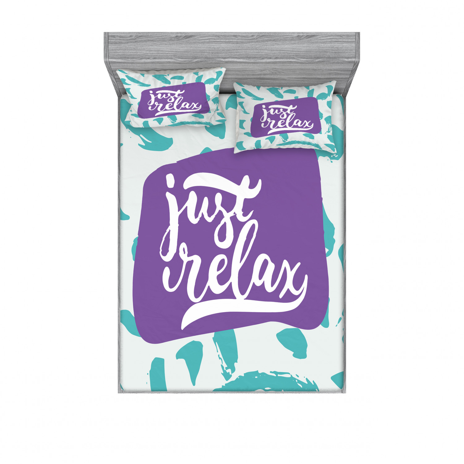 Ambesonne Lettering Fitted Sheet Pillow Sham Set Bedding Decor in 4 Sizes - Picture 31 of 244