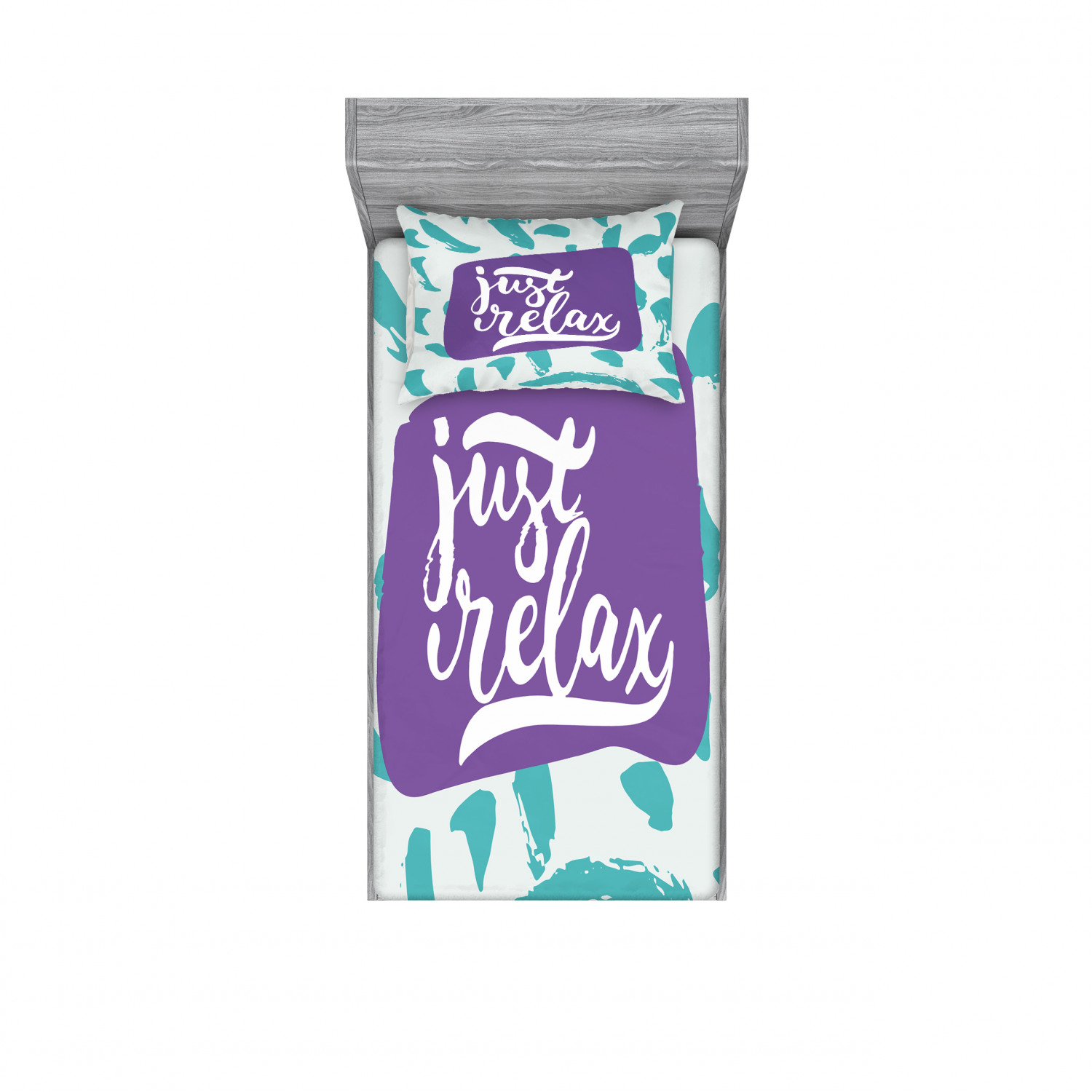 Ambesonne Lettering Fitted Sheet Pillow Sham Set Bedding Decor in 4 Sizes - Picture 29 of 244