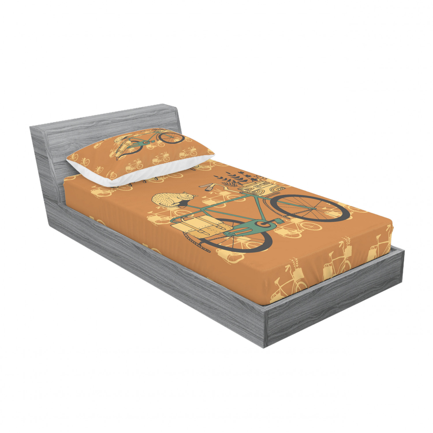 Ambesonne Lettering Fitted Sheet Pillow Sham Set Bedding Decor in 4 Sizes - Picture 22 of 244