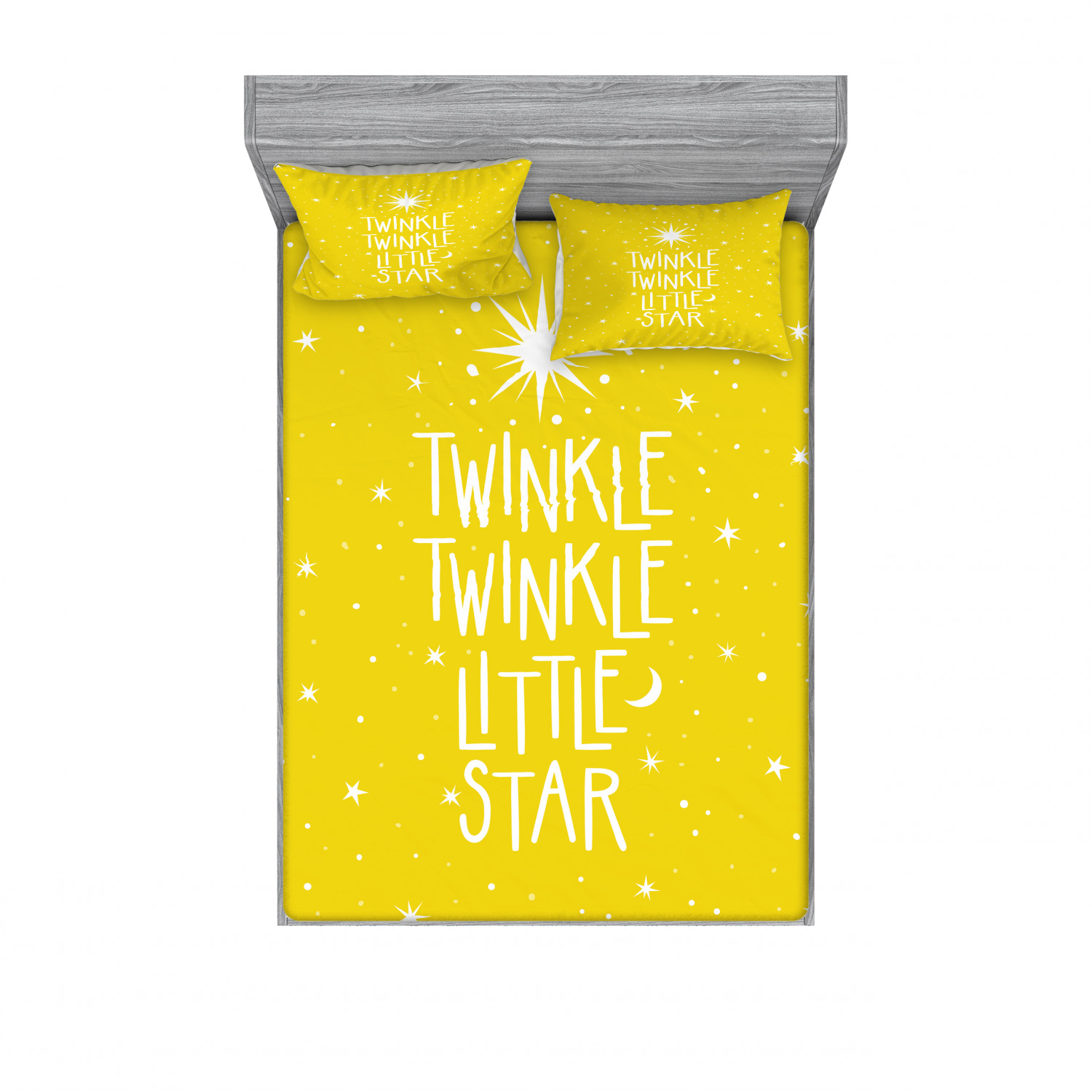 Ambesonne Lettering Fitted Sheet Pillow Sham Set Bedding Decor in 4 Sizes - Picture 55 of 244