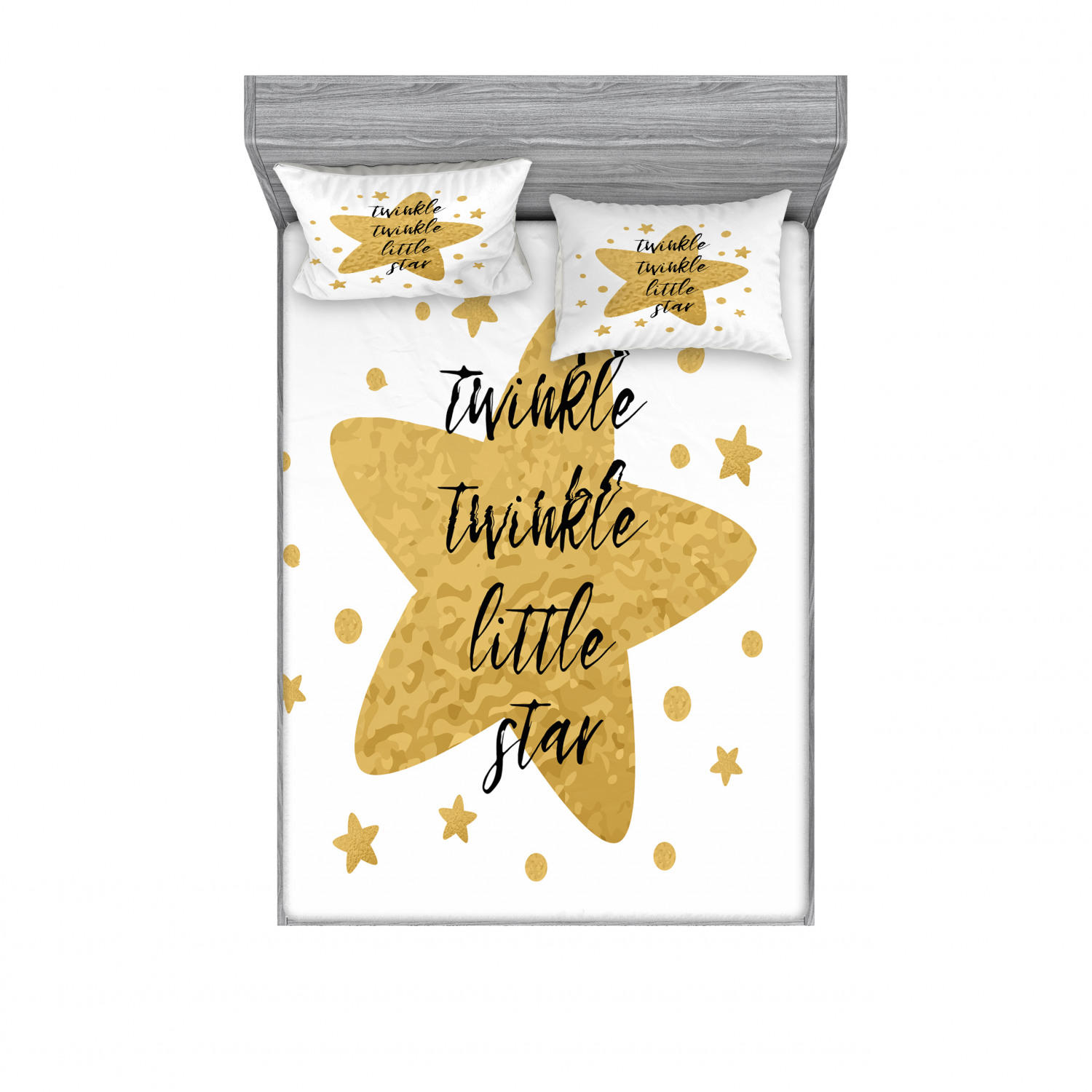 Ambesonne Lettering Fitted Sheet Pillow Sham Set Bedding Decor in 4 Sizes - Picture 87 of 244