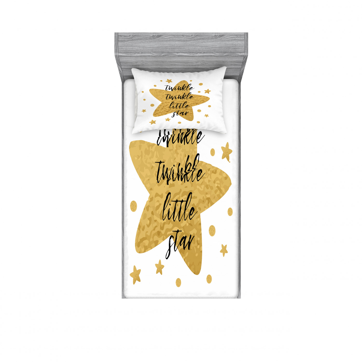 Ambesonne Lettering Fitted Sheet Pillow Sham Set Bedding Decor in 4 Sizes - Picture 85 of 244