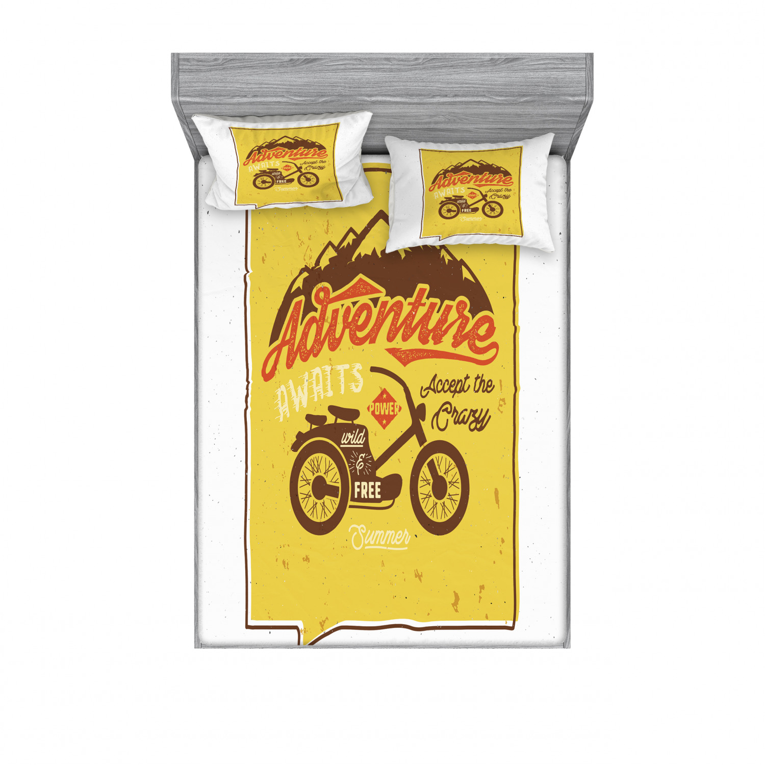 Ambesonne Lettering Fitted Sheet Pillow Sham Set Bedding Decor in 4 Sizes - Picture 175 of 244