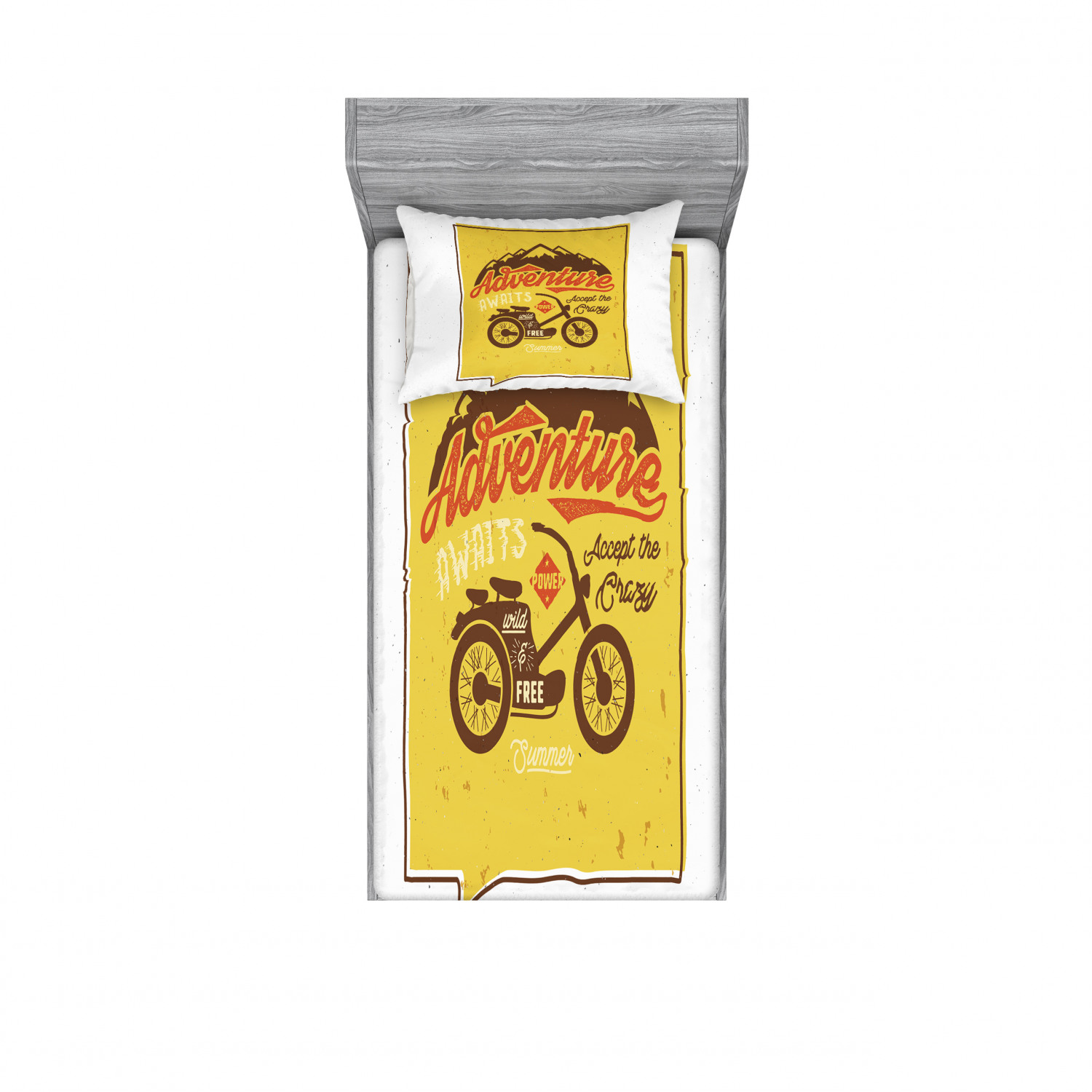 Ambesonne Lettering Fitted Sheet Pillow Sham Set Bedding Decor in 4 Sizes - Picture 173 of 244