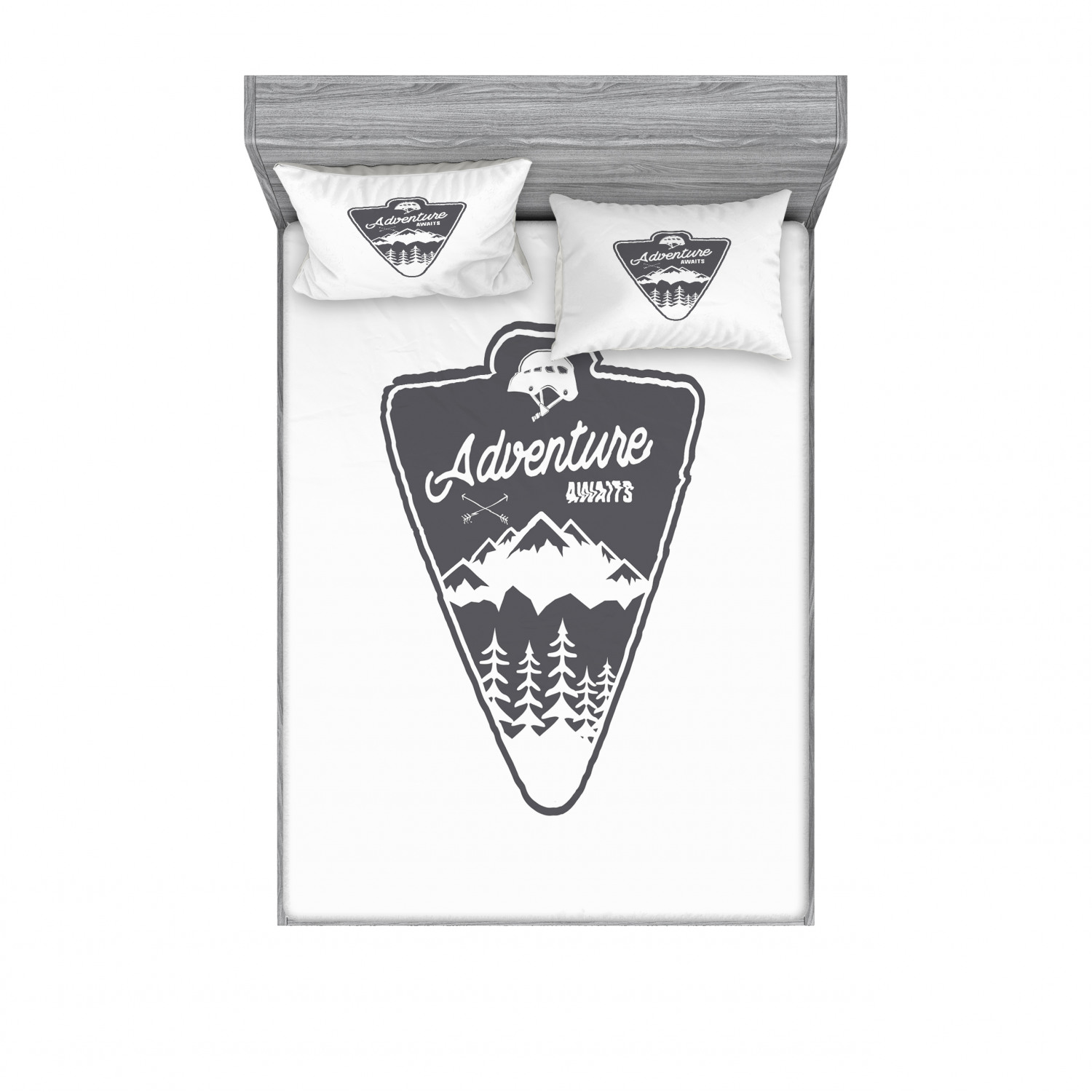 Ambesonne Lettering Fitted Sheet Pillow Sham Set Bedding Decor in 4 Sizes - Picture 39 of 244