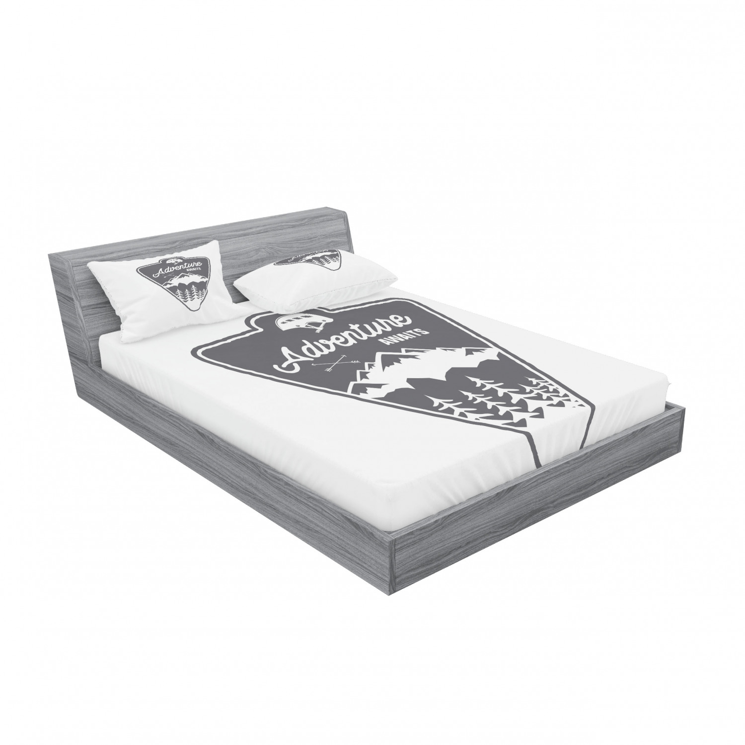 Ambesonne Lettering Fitted Sheet Pillow Sham Set Bedding Decor in 4 Sizes - Picture 40 of 244