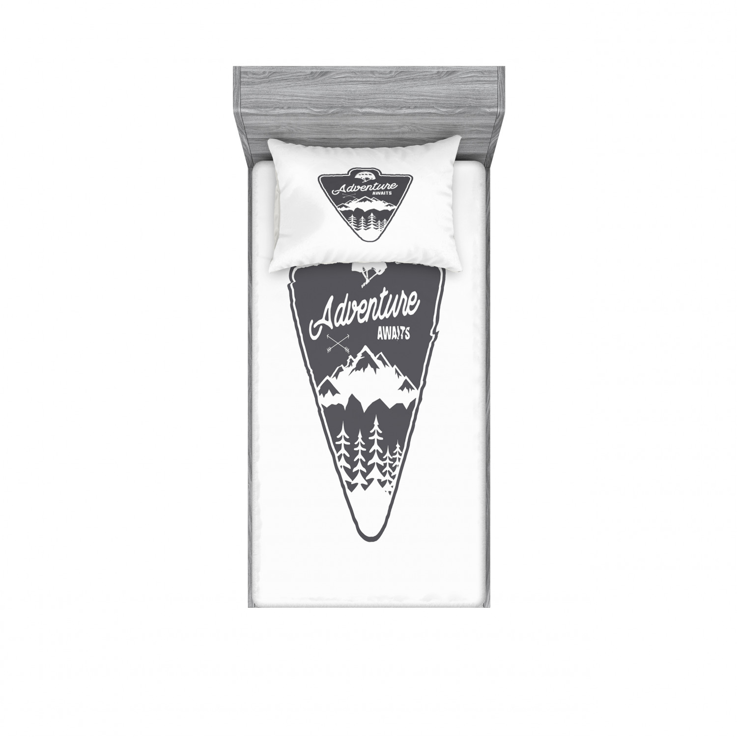 Ambesonne Lettering Fitted Sheet Pillow Sham Set Bedding Decor in 4 Sizes - Picture 37 of 244