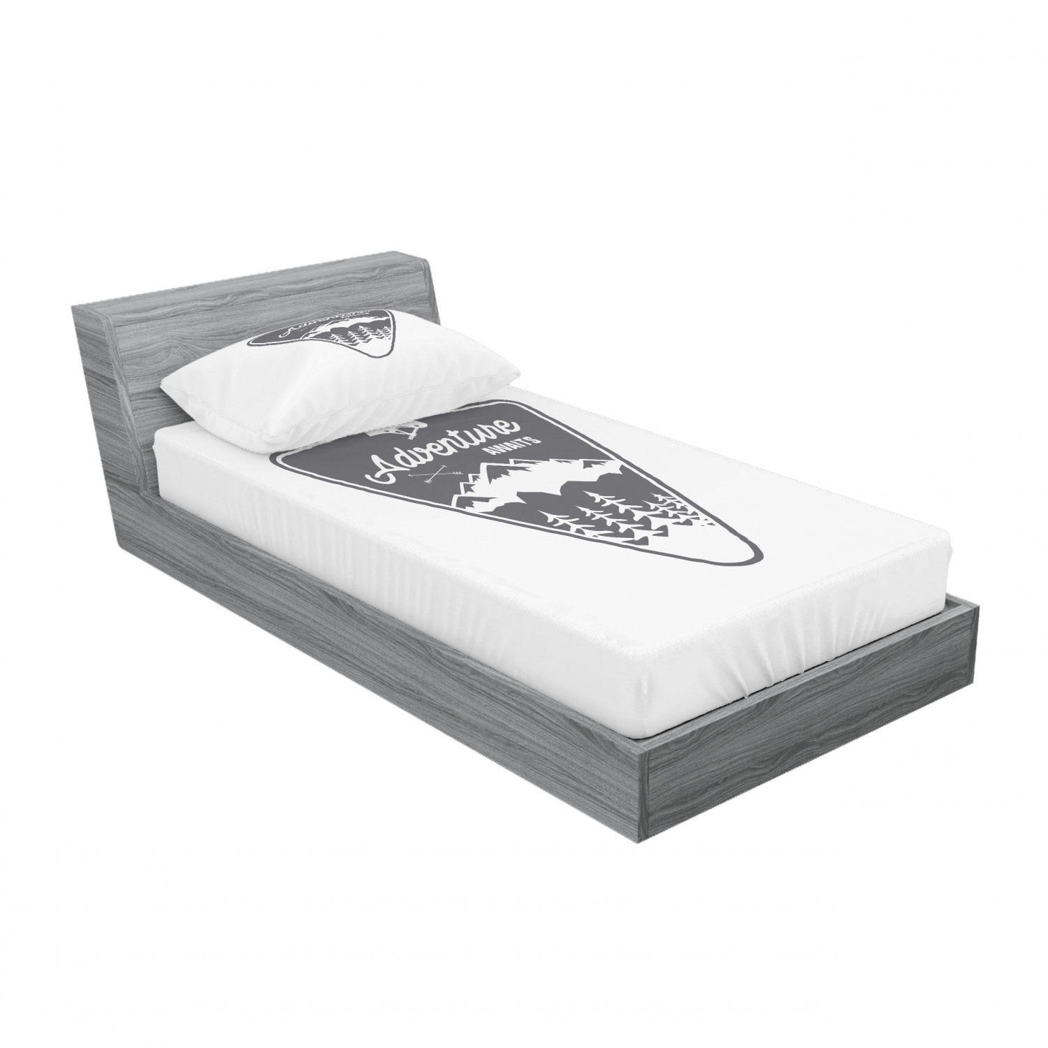 Ambesonne Lettering Fitted Sheet Pillow Sham Set Bedding Decor in 4 Sizes - Picture 38 of 244