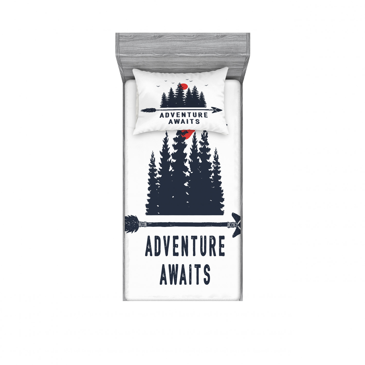 Ambesonne Lettering Fitted Sheet Pillow Sham Set Bedding Decor in 4 Sizes - Picture 33 of 244