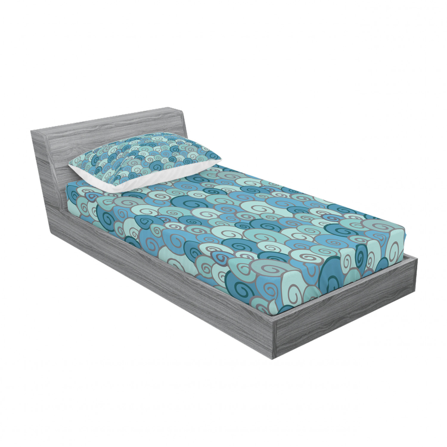 Ambesonne Nautical Theme Fitted Sheet Pillow Sham Set Bedding Decor in 4 Sizes - Picture 234 of 244