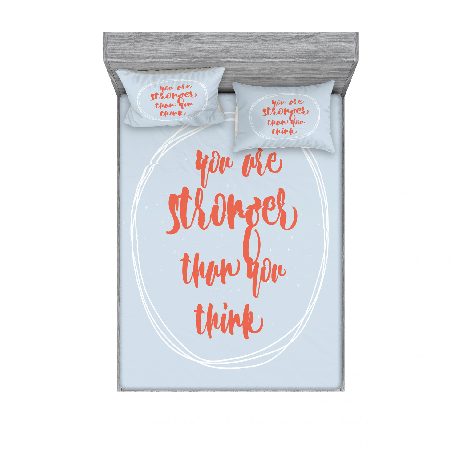 Ambesonne Lettering Fitted Sheet Pillow Sham Set Bedding Decor in 4 Sizes - Picture 75 of 244