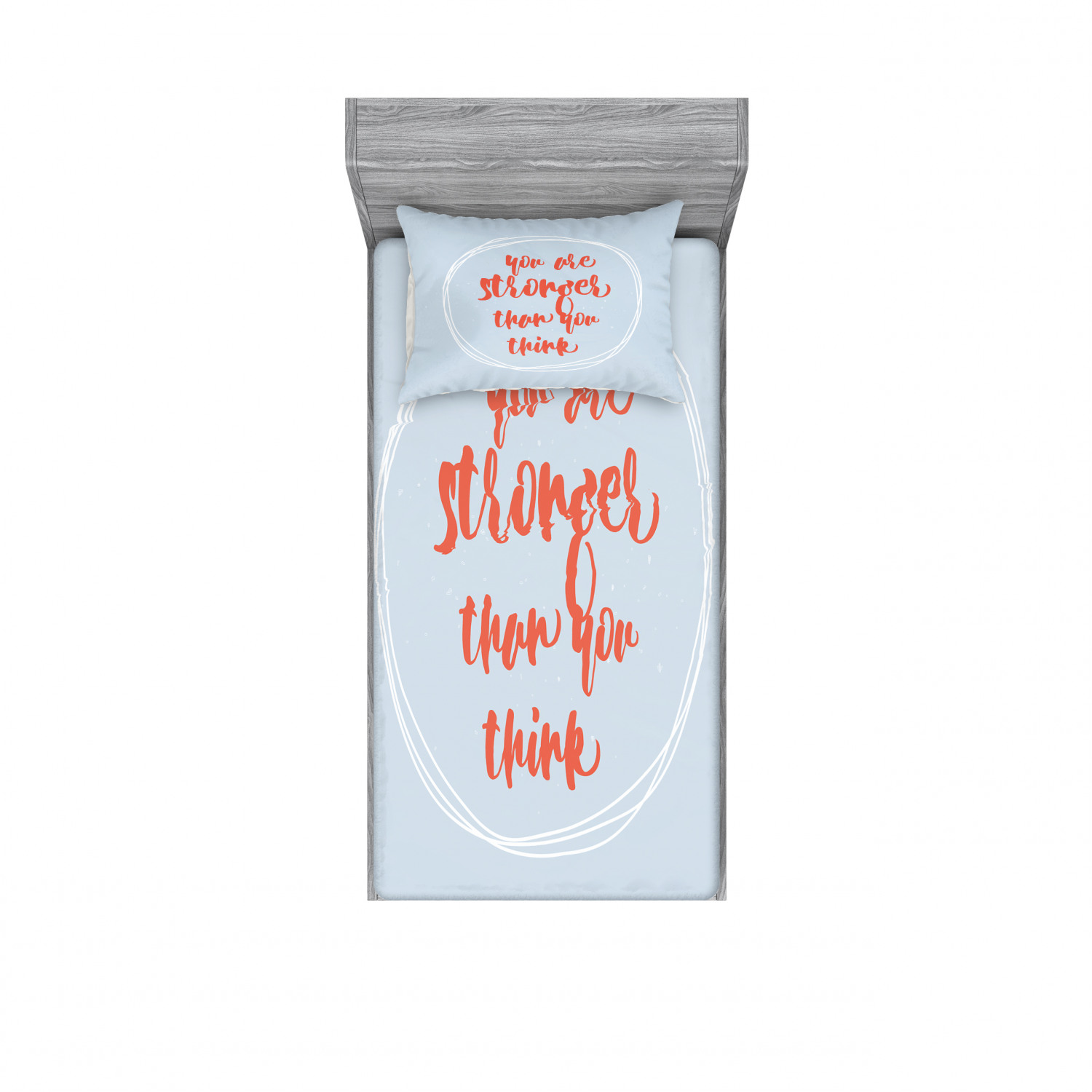 Ambesonne Lettering Fitted Sheet Pillow Sham Set Bedding Decor in 4 Sizes - Picture 73 of 244