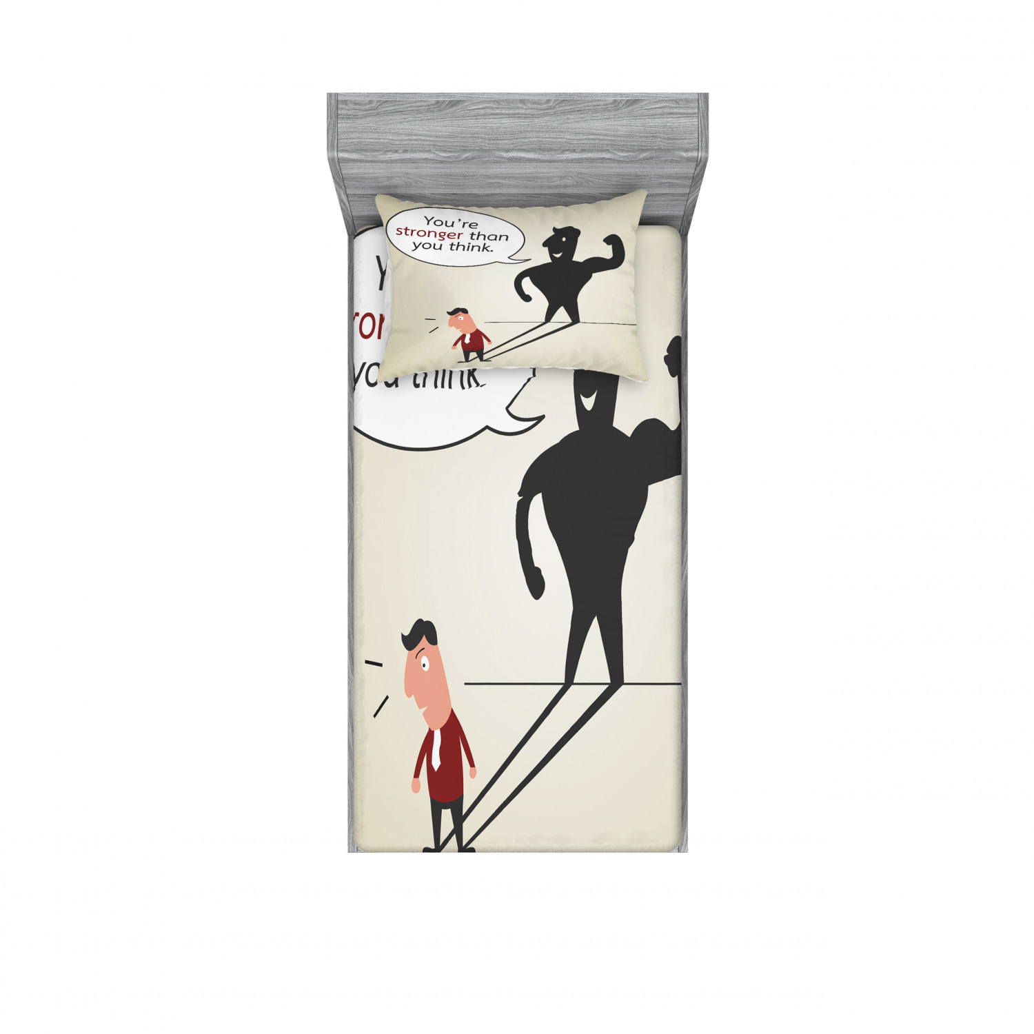 Ambesonne Lettering Fitted Sheet Pillow Sham Set Bedding Decor in 4 Sizes - Picture 177 of 244