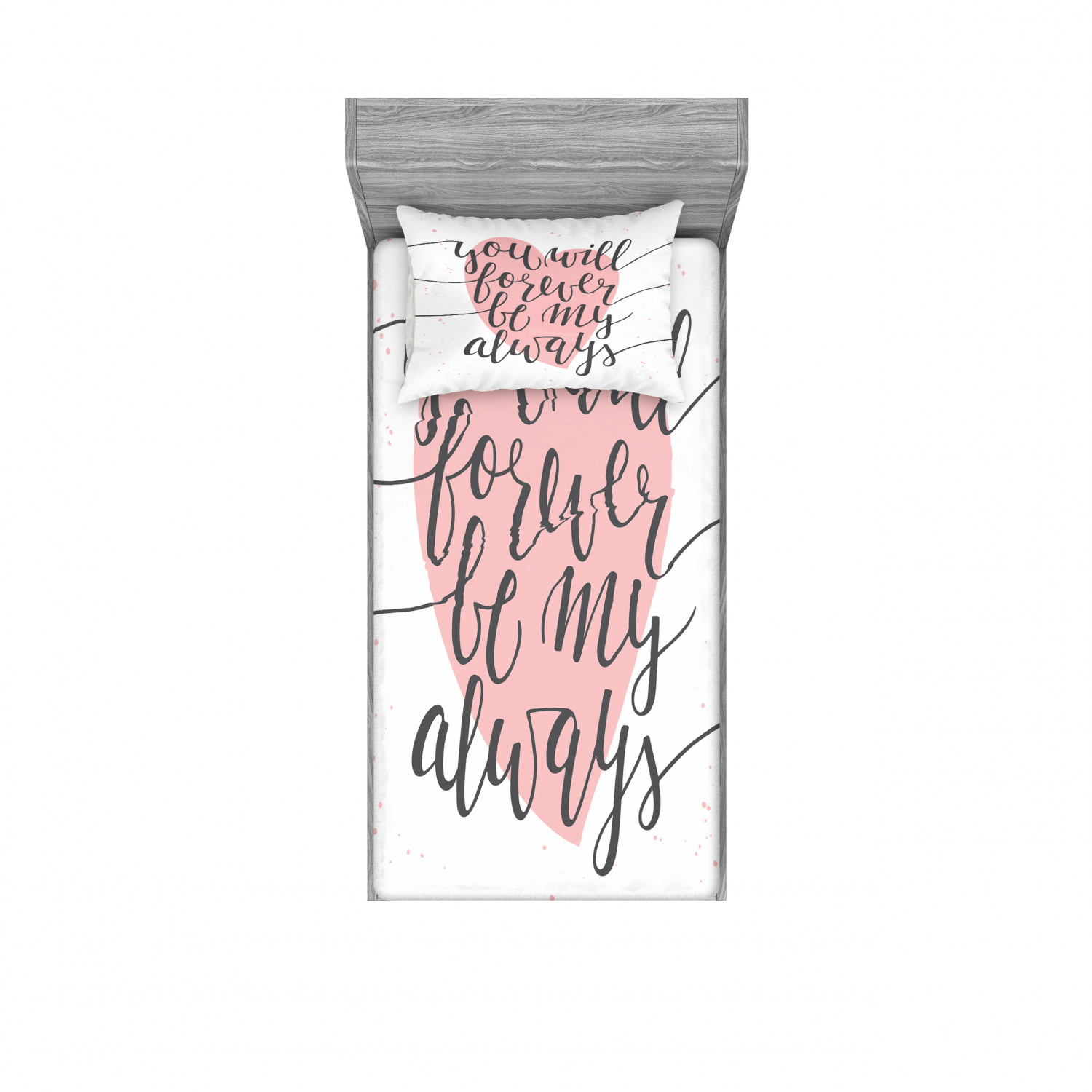 Ambesonne Lettering Fitted Sheet Pillow Sham Set Bedding Decor in 4 Sizes - Picture 89 of 244