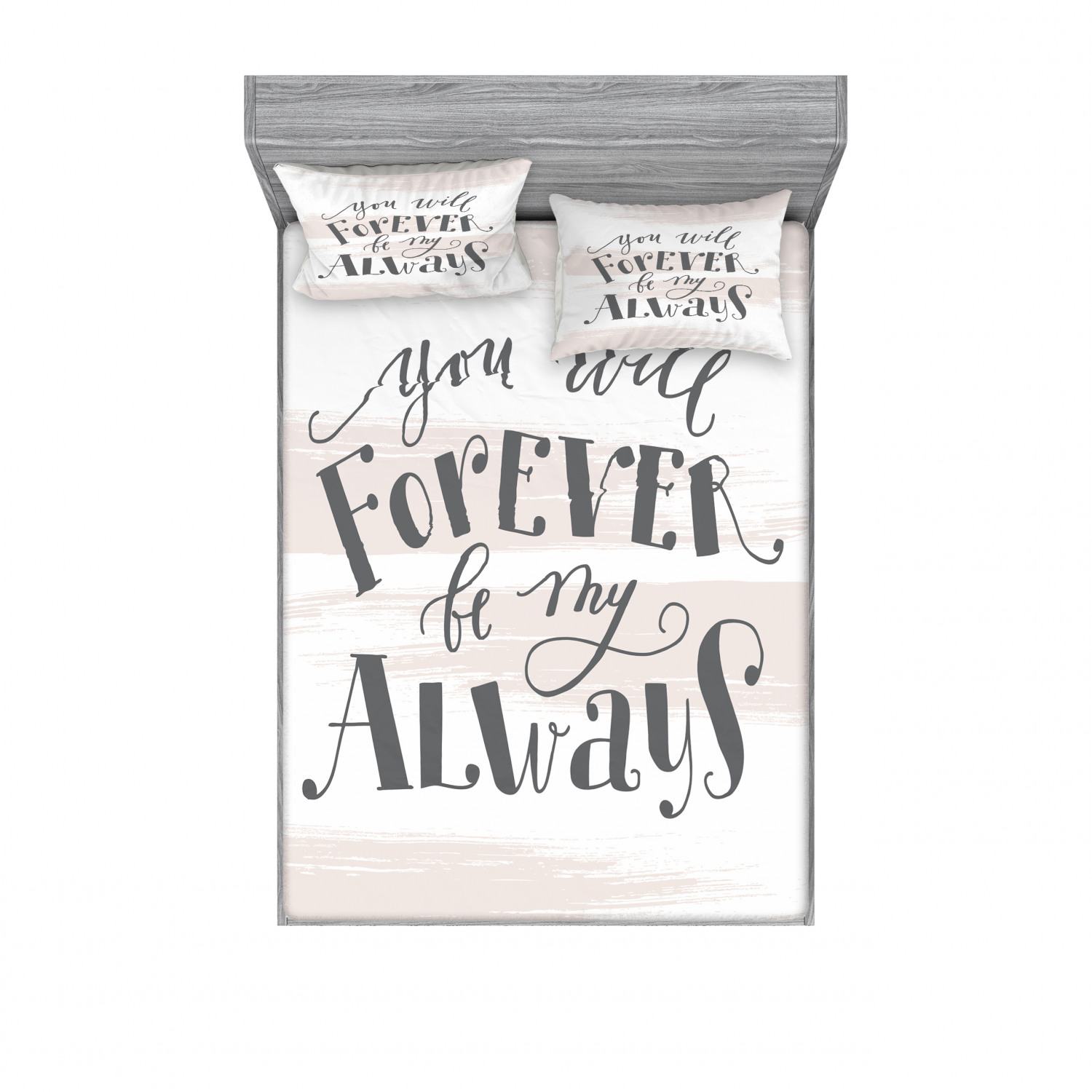 Ambesonne Lettering Fitted Sheet Pillow Sham Set Bedding Decor in 4 Sizes - Picture 111 of 244