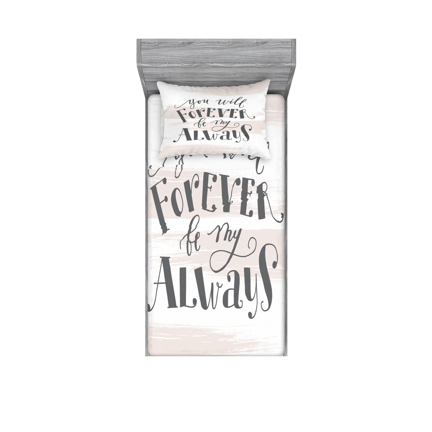 Ambesonne Lettering Fitted Sheet Pillow Sham Set Bedding Decor in 4 Sizes - Picture 109 of 244